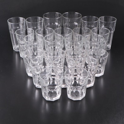 Anchor Hocking "Bistro" and Libbey "Gibraltar Clear" Glass Drinkware