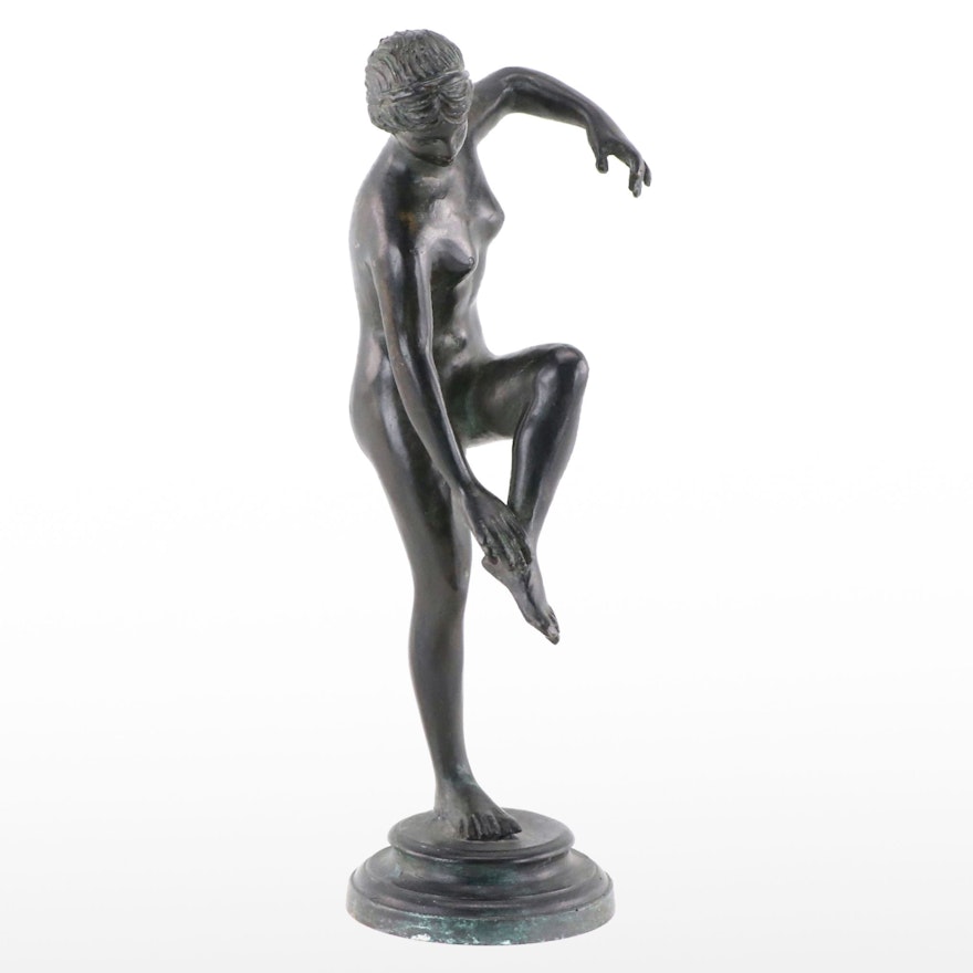 Cast Metal Figural Sculpture of a Nude Female