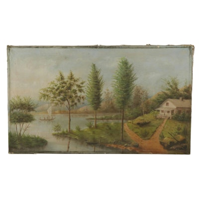 C.Y. Stephens Oil Painting "Lake Glenco," 1906