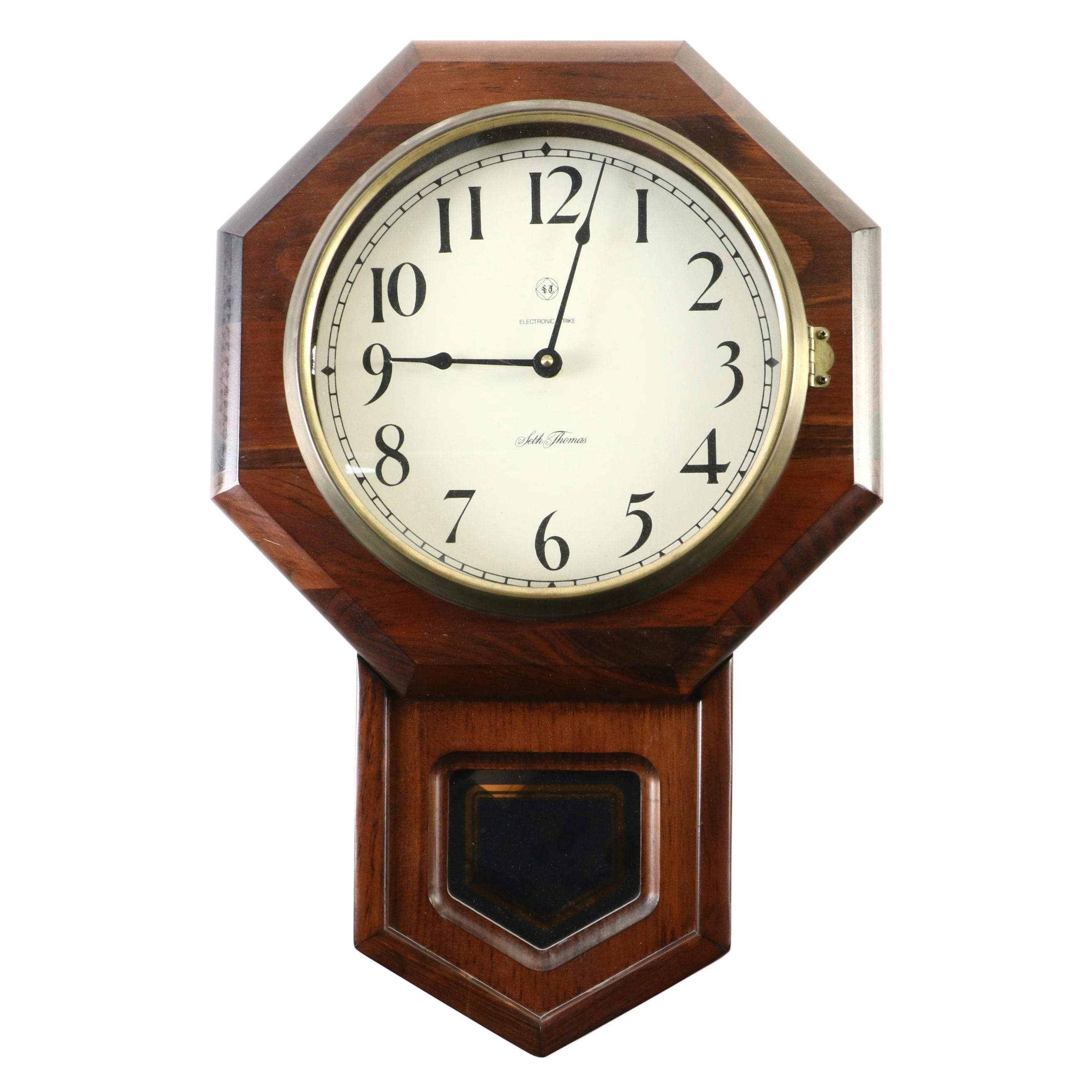 Seth Thomas by Talley "Drop Octagon" Wooden Wall Clock
