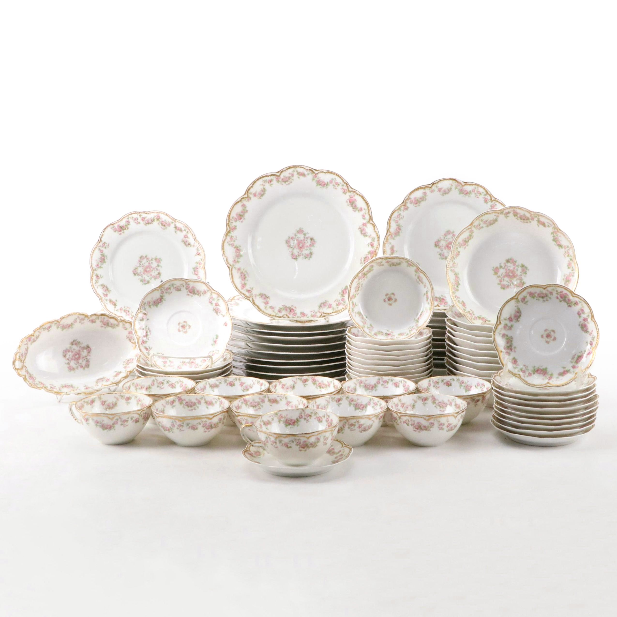 Haviland & Co Floral Motif Porcelain Dinner Plates, Fruit Bowls and More