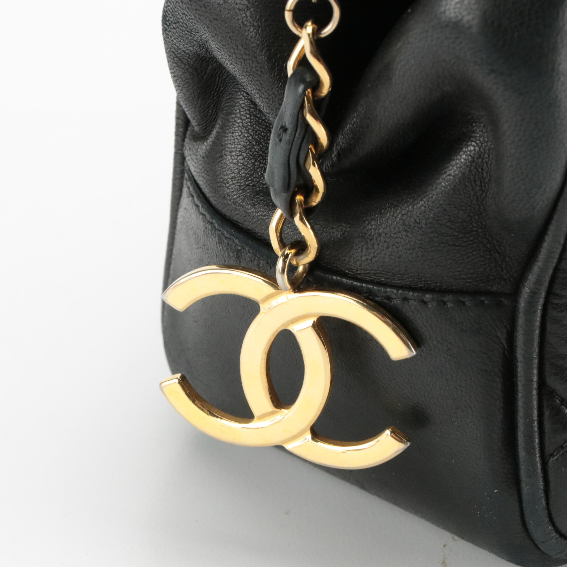 Chanel Large Matelassé Lambskin Leather Interwoven Chain Shoulder Bag, 1989–91