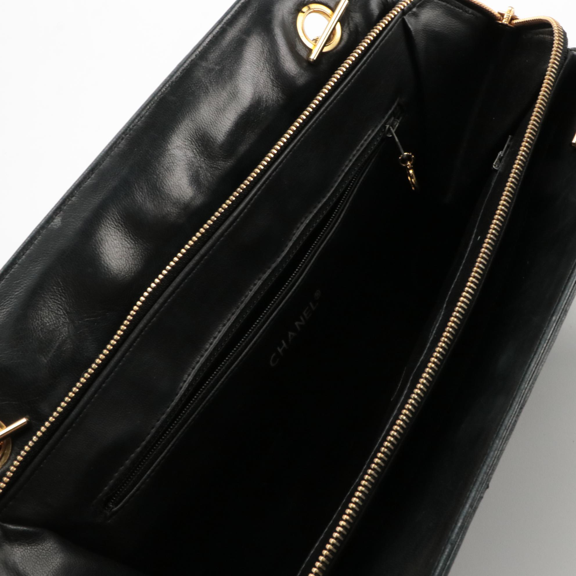 Chanel Large Matelassé Lambskin Leather Interwoven Chain Shoulder Bag, 1989–91