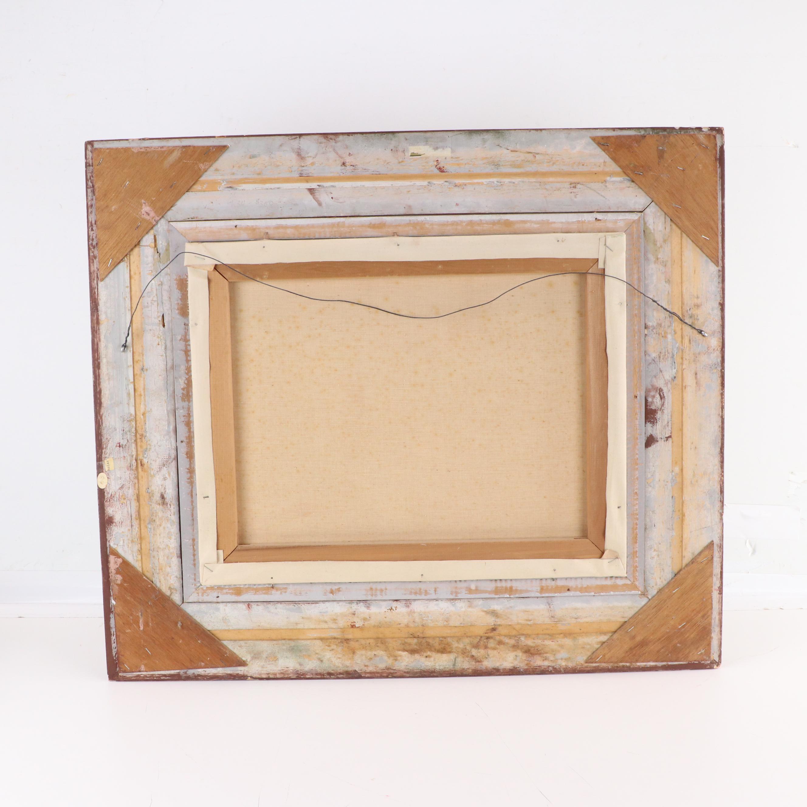 Judaica Genre Oil Painting of Two Rabbis