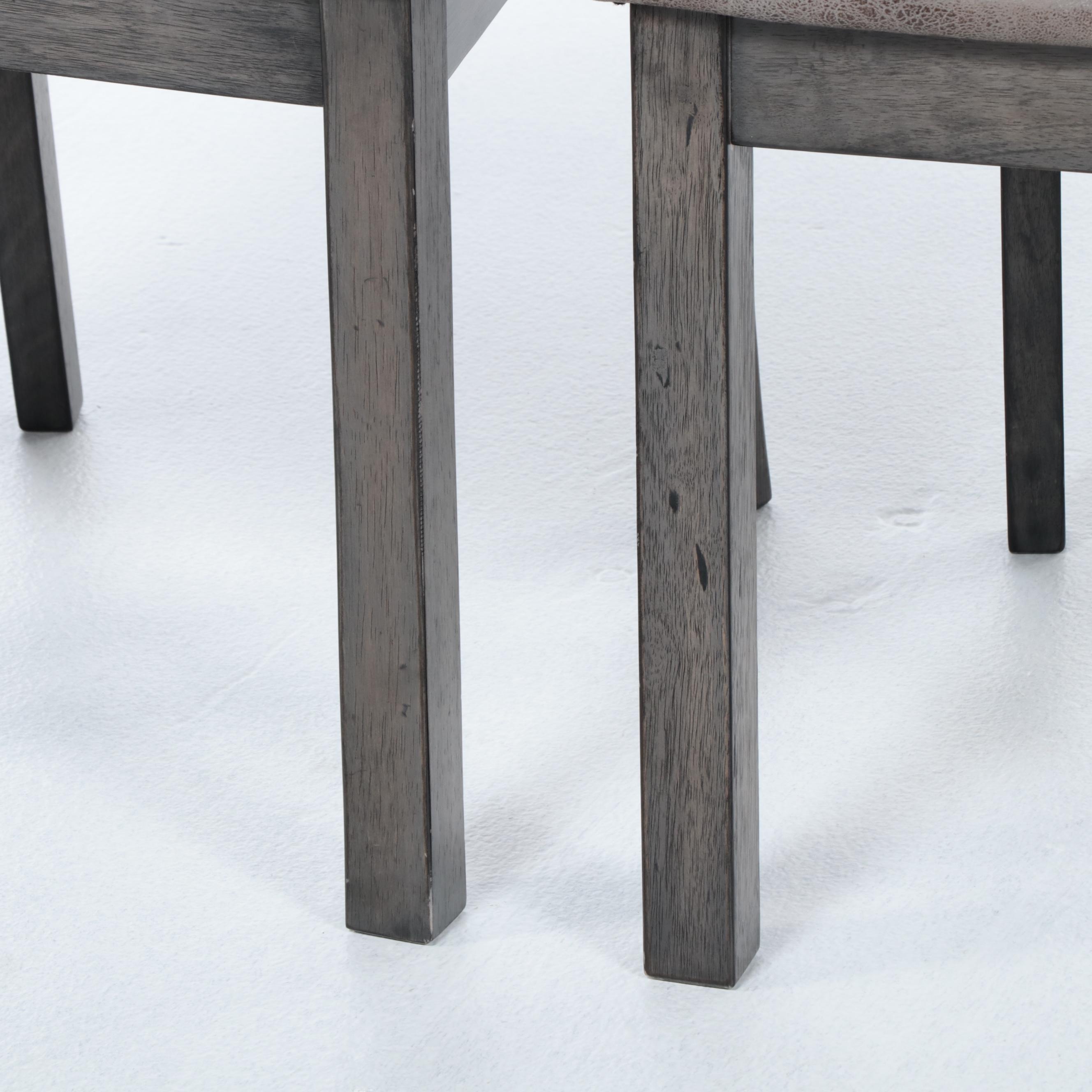 Set of Four Modern Style Ladder Back Chairs with Upholstered Seats