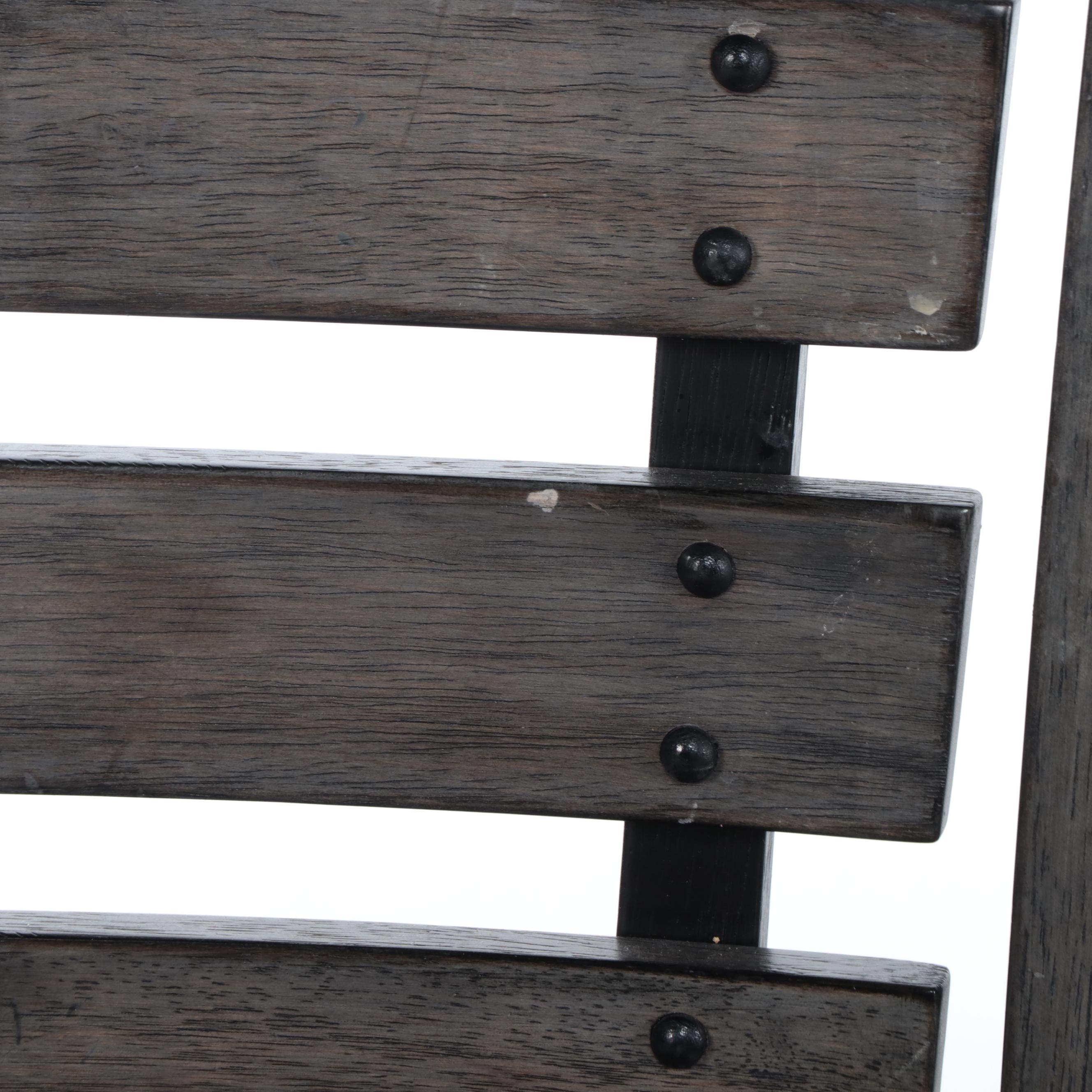 Set of Four Modern Style Ladder Back Chairs with Upholstered Seats