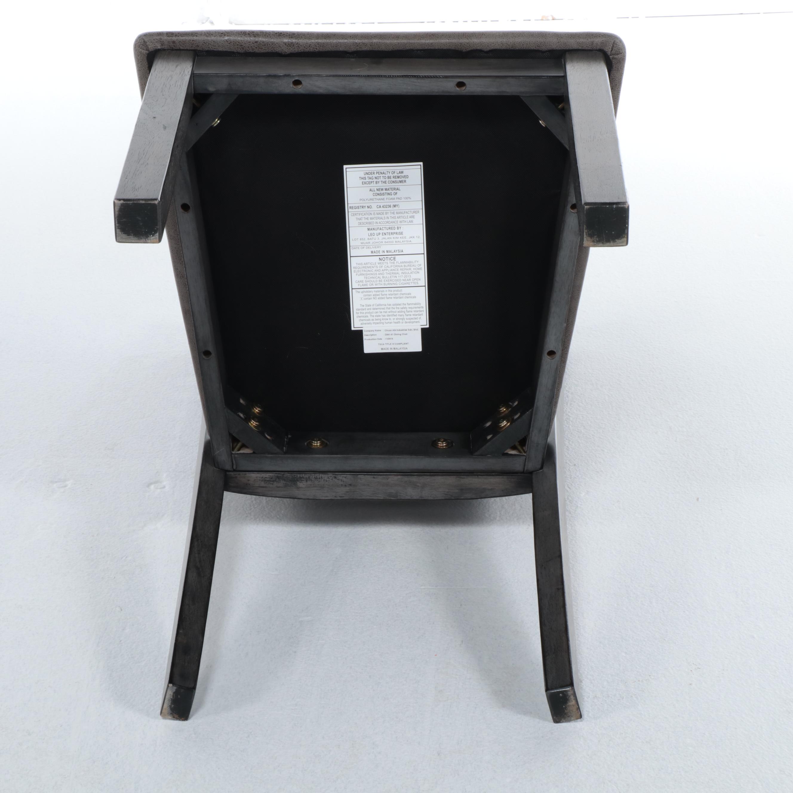 Set of Four Modern Style Ladder Back Chairs with Upholstered Seats