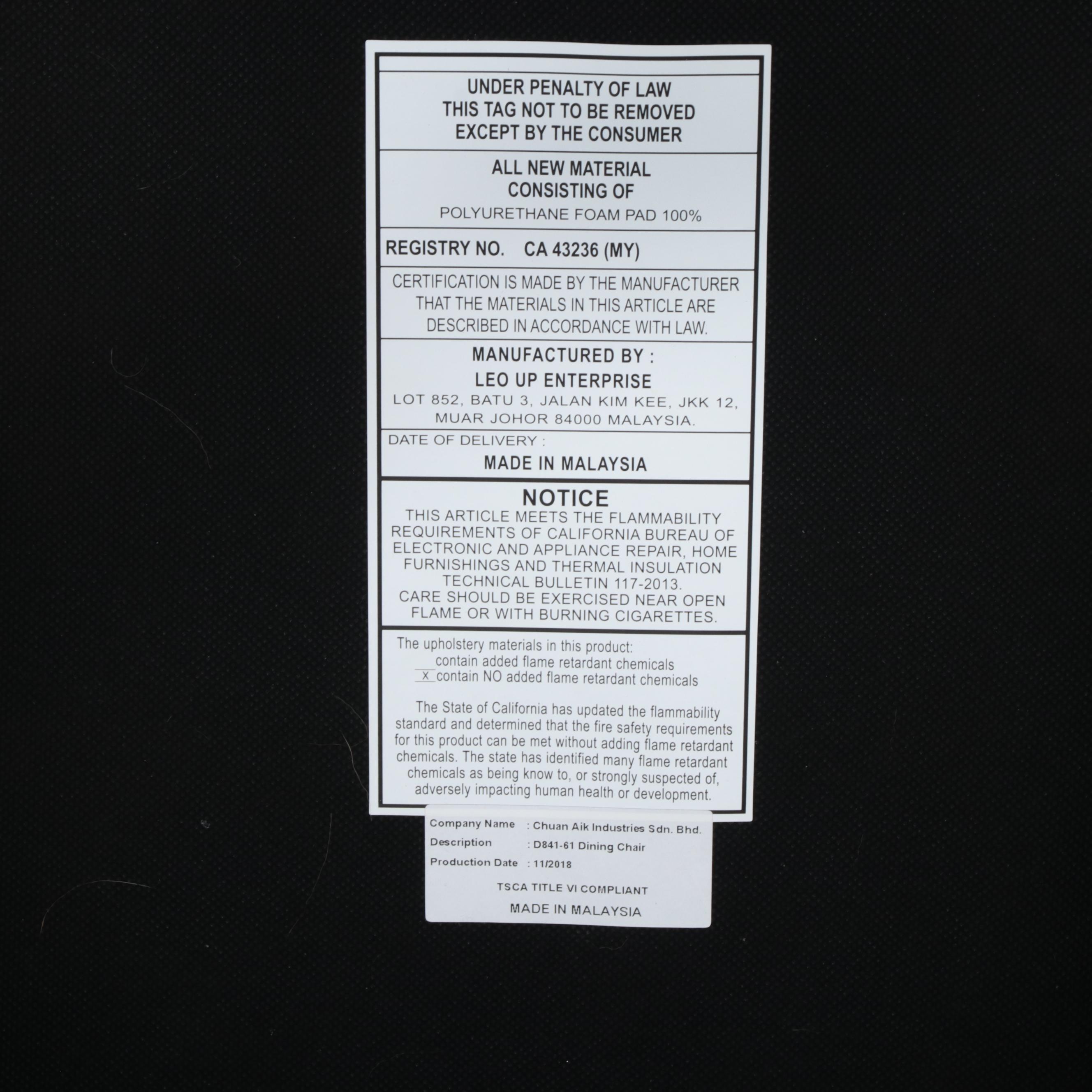 Set of Four Modern Style Ladder Back Chairs with Upholstered Seats