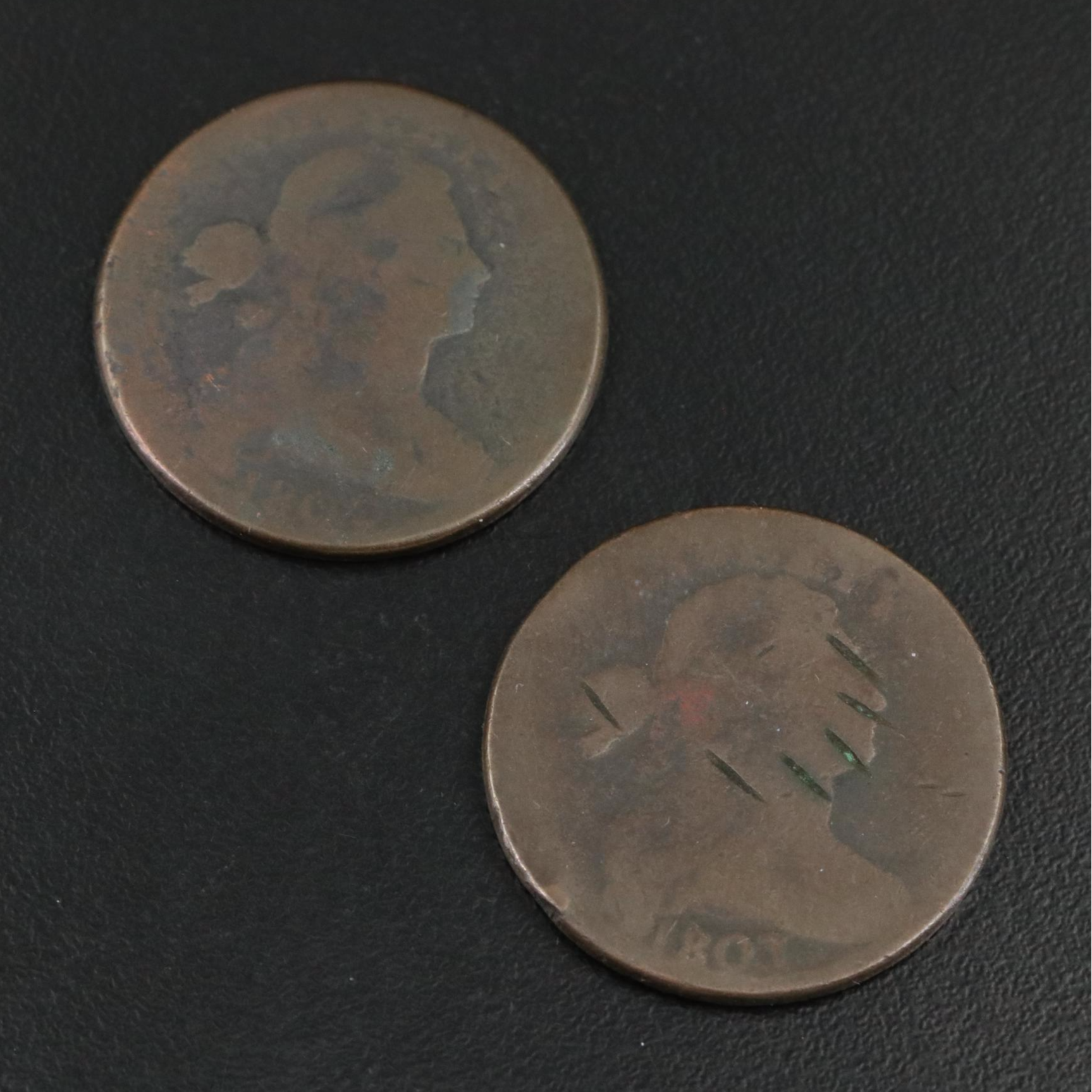 Two Draped Bust Large Cents 1802 and 1803