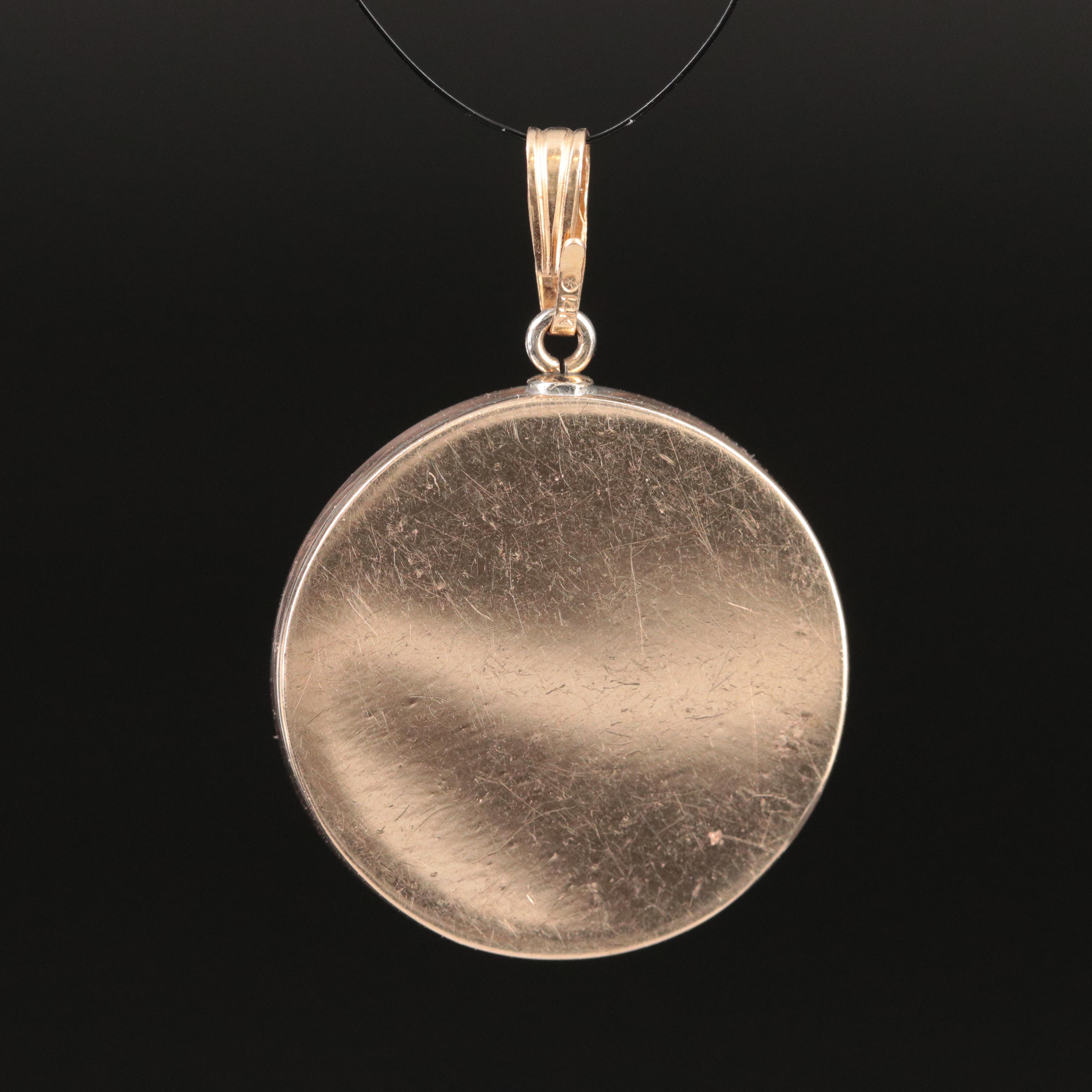 Vintage 10K Rose Horse Pendant with Yellow and Green Gold Accents