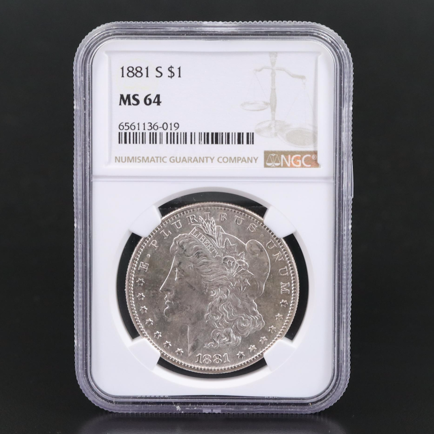 NGC MS64 1881-S Morgan Silver Dollar