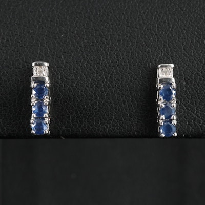 10K Sapphire and Diamond Earrings