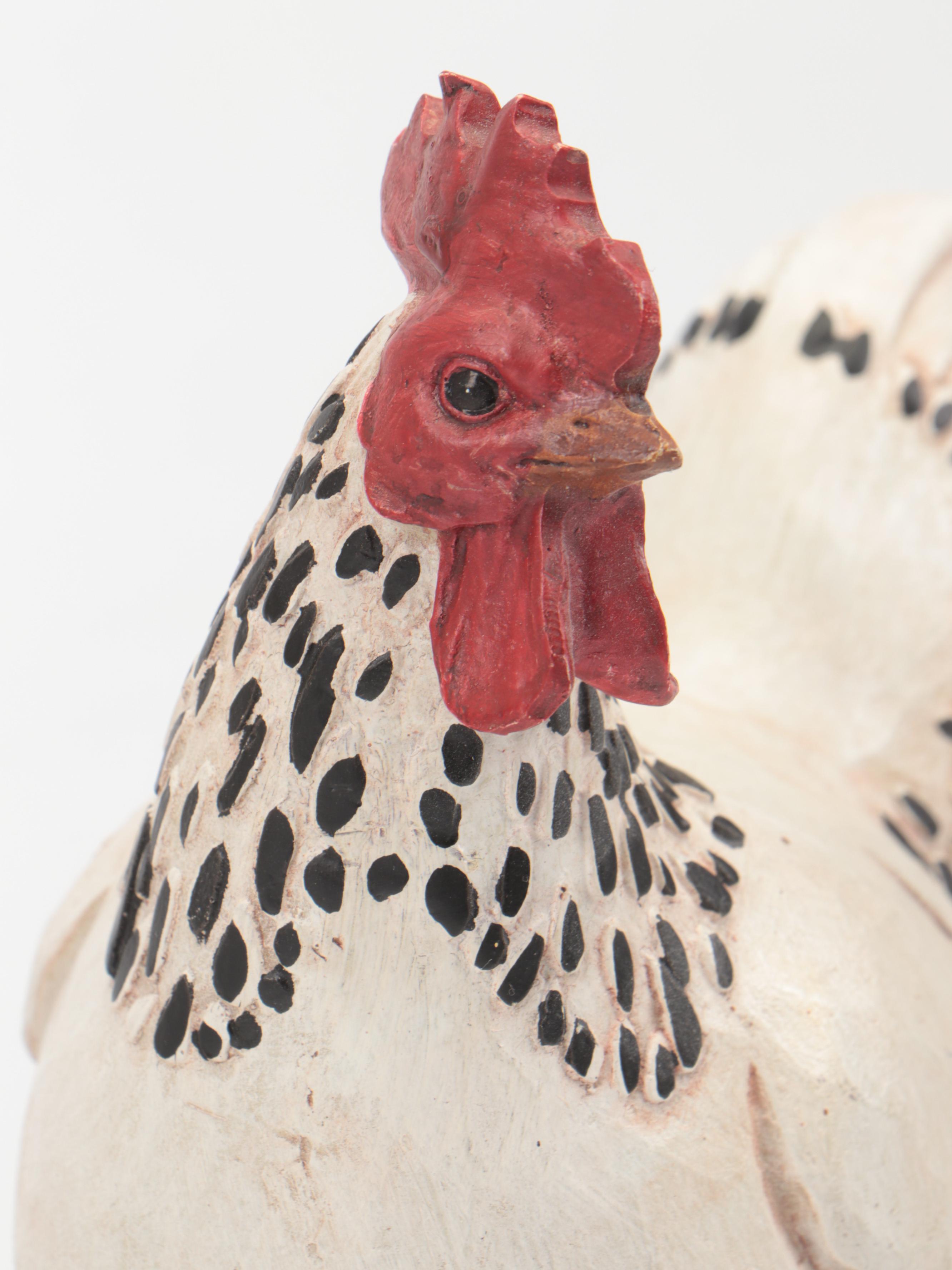 Hobby Lobby Folk Art Style Resin Rooster Figurines