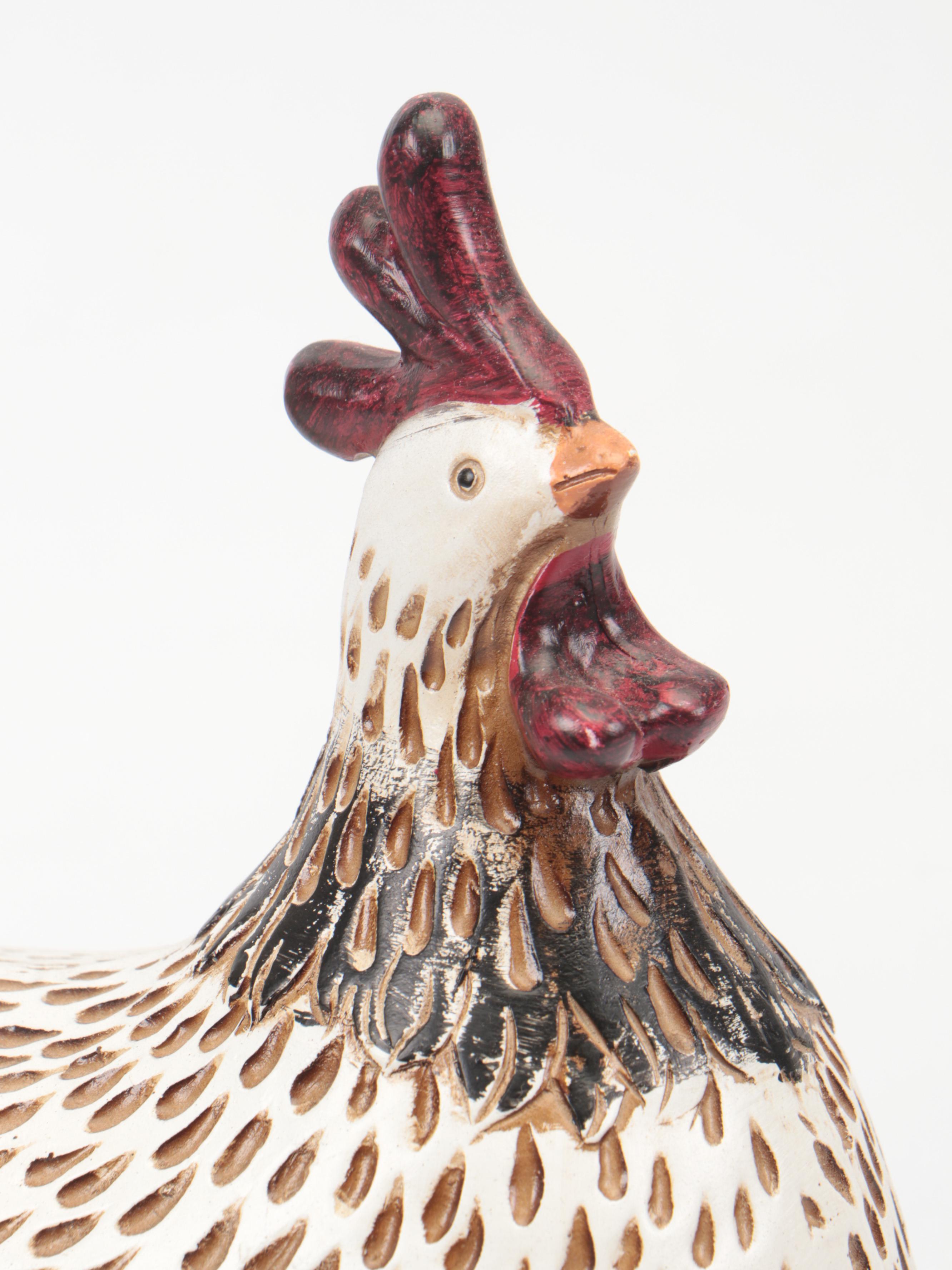 Hobby Lobby Folk Art Style Resin Rooster Figurines