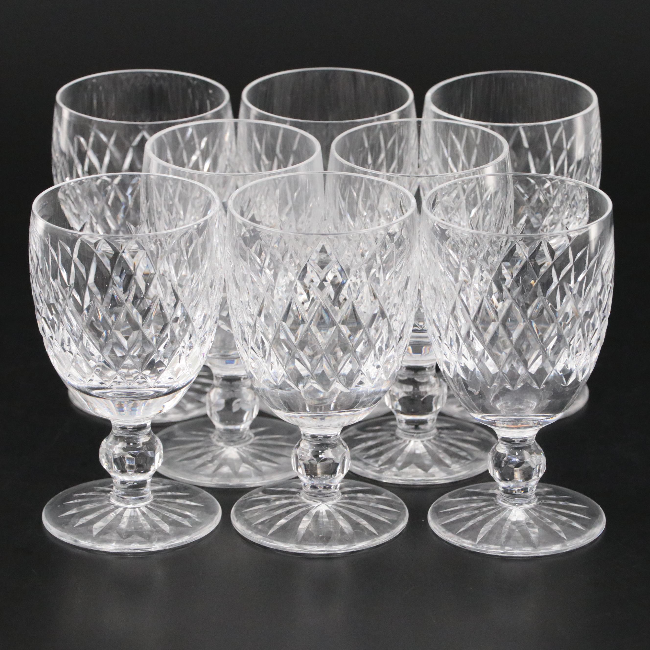 Waterford Crystal "Boyne" Claret Glasses, Mid to Late 20th Century