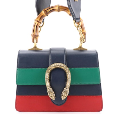 Gucci Dionysus Bamboo Top Handle Mini Bag in Color Block Leather