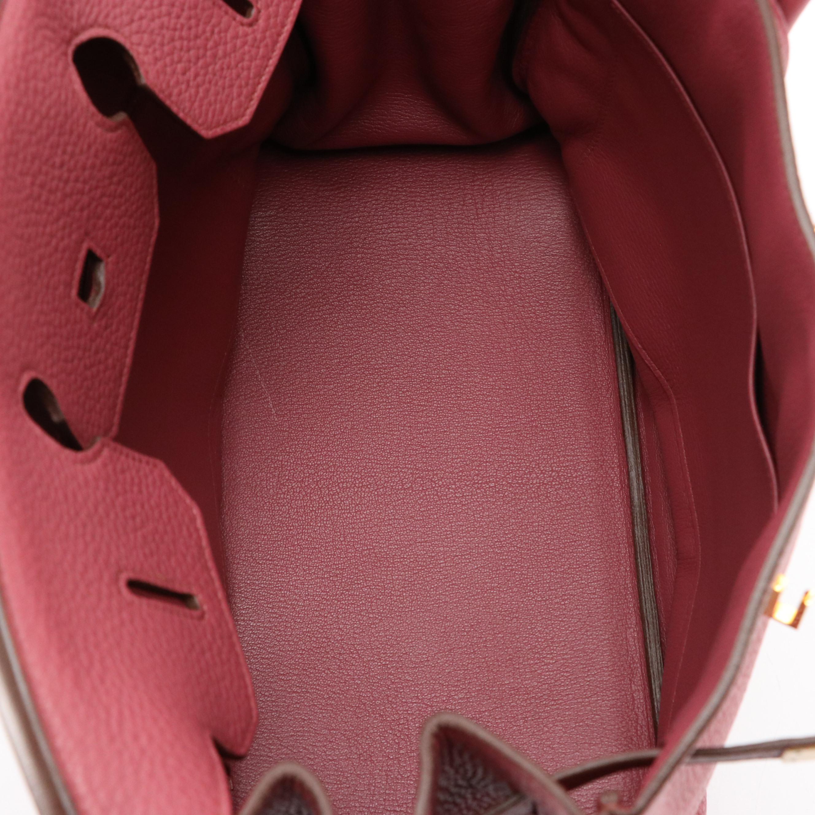 Hermès Birkin 35 Satchel in Bois de Rose Clémence Leather with Gold Hardware