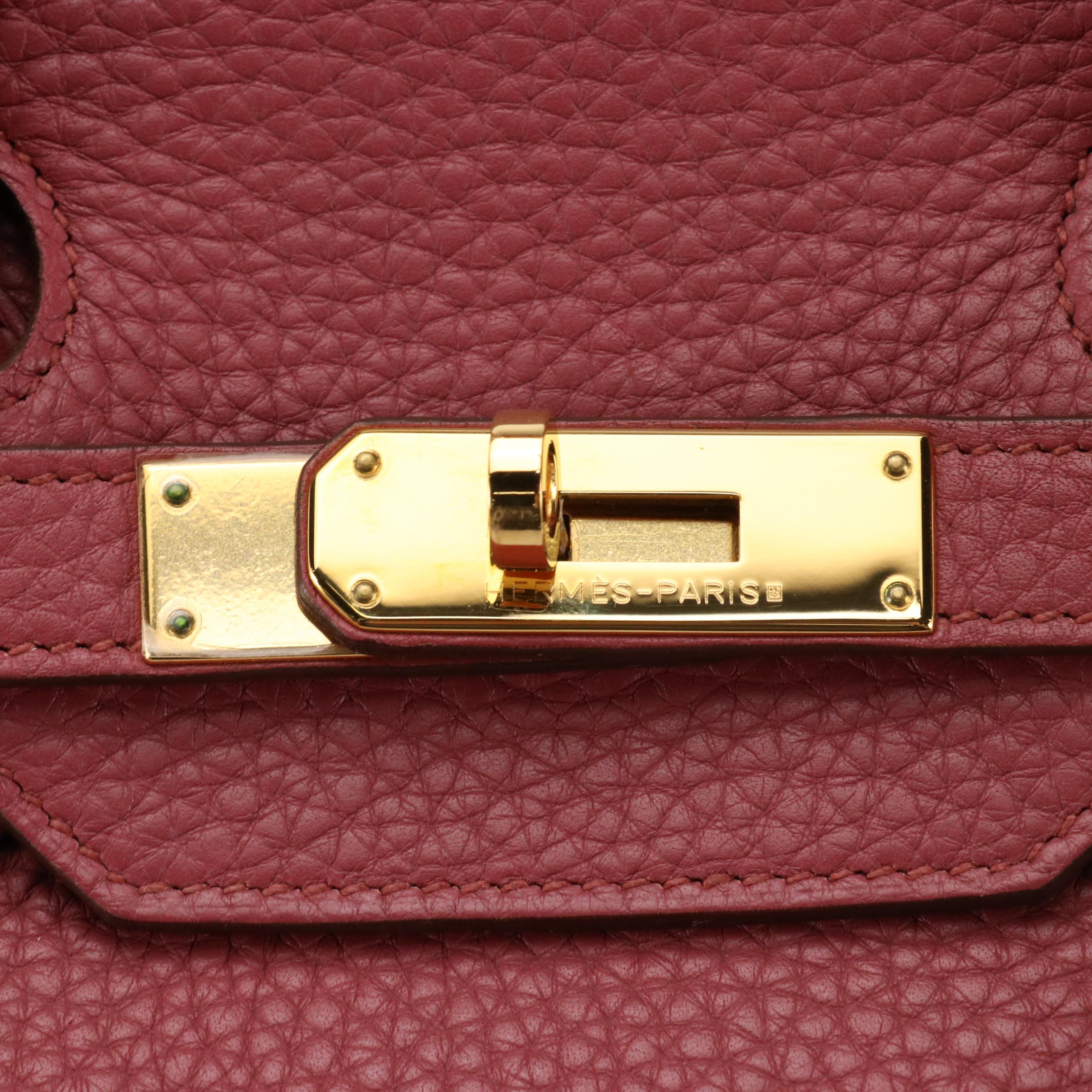 Hermès Birkin 35 Satchel in Bois de Rose Clémence Leather with Gold Hardware