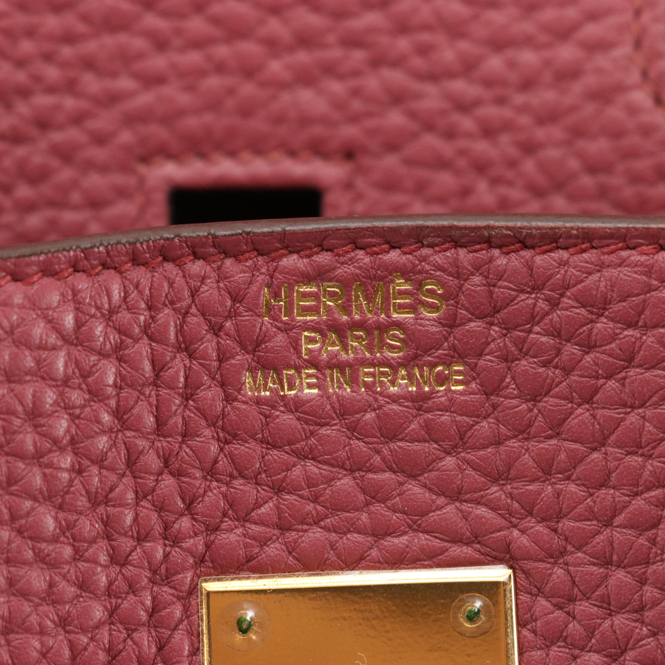 Hermès Birkin 35 Satchel in Bois de Rose Clémence Leather with Gold Hardware