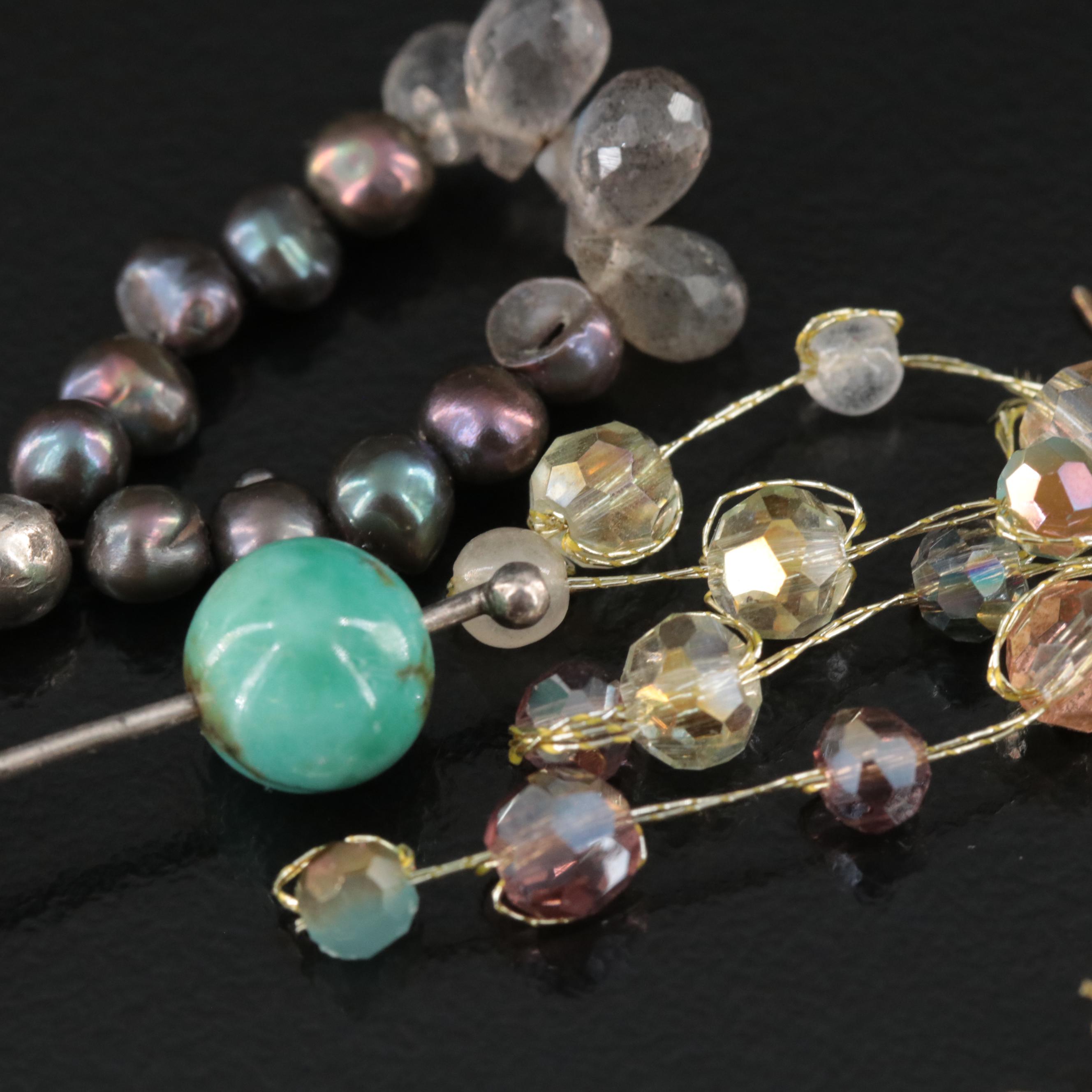 Artisan Sterling Earring Collection Including Pearls, Turquoise and Labradorite