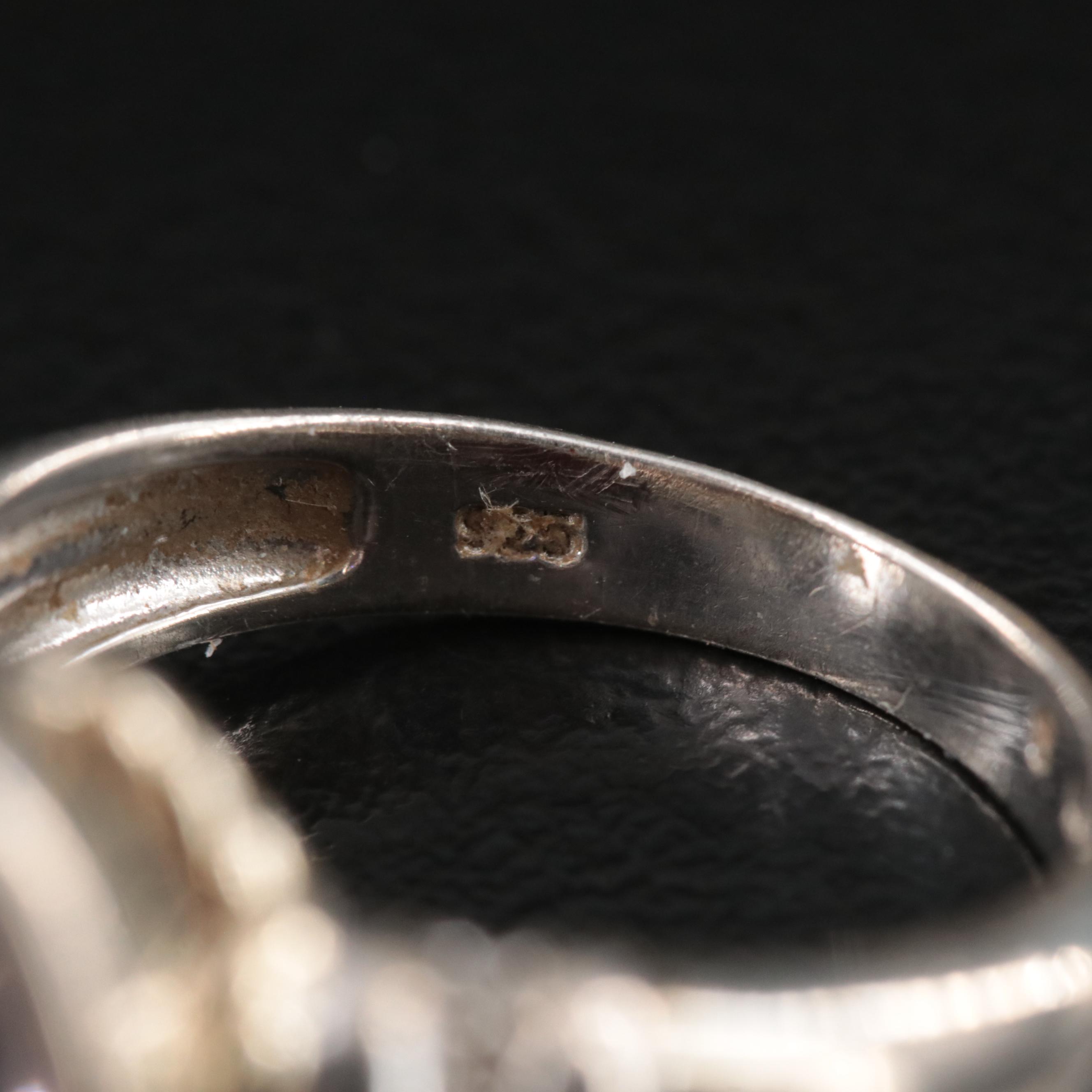 Sterling Gemstone Rings, Enamel Band and Art Glass Earrings