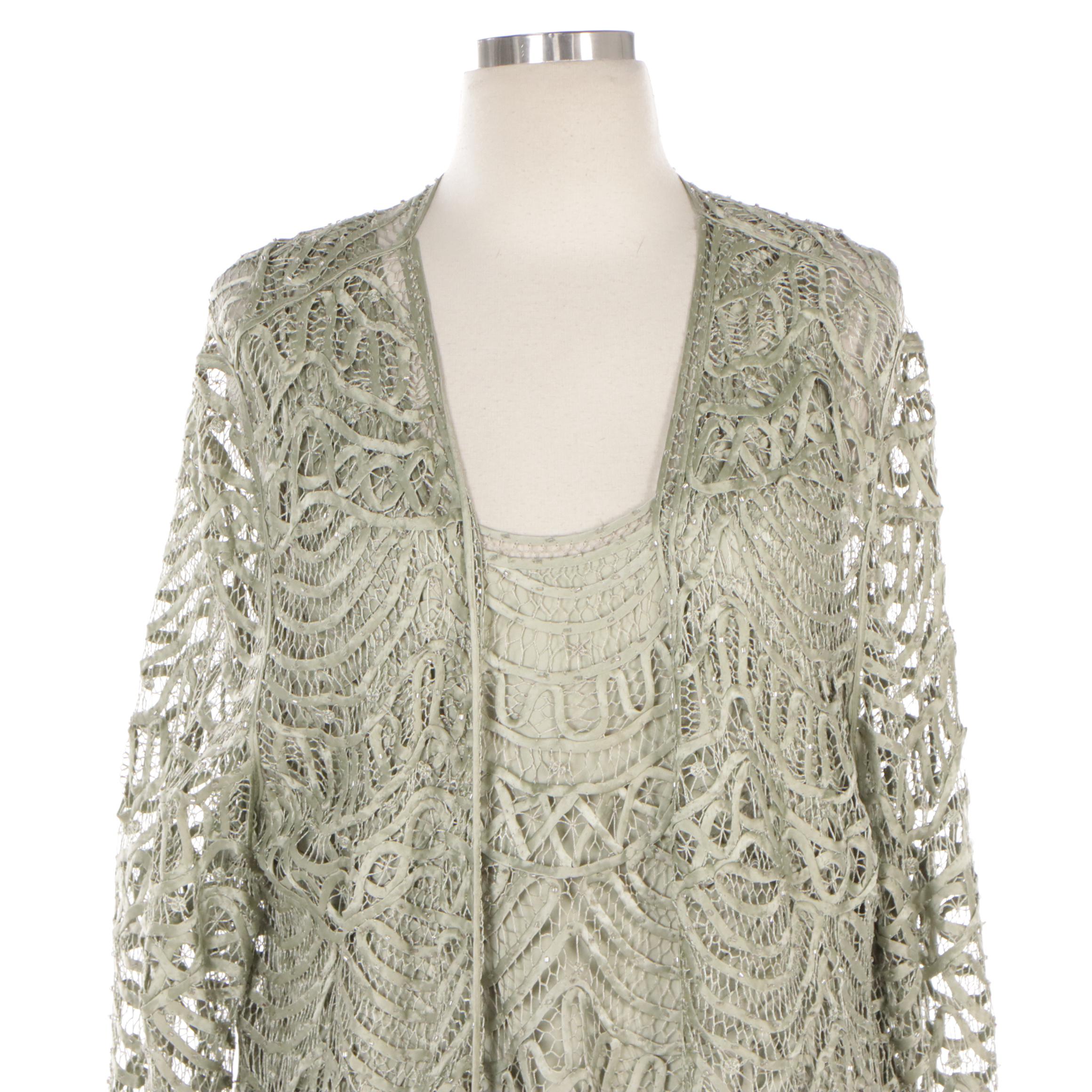 Tory Burch Satin Stripe Ruffle Blouse, New with Tag & Soulmates Three-Piece Set