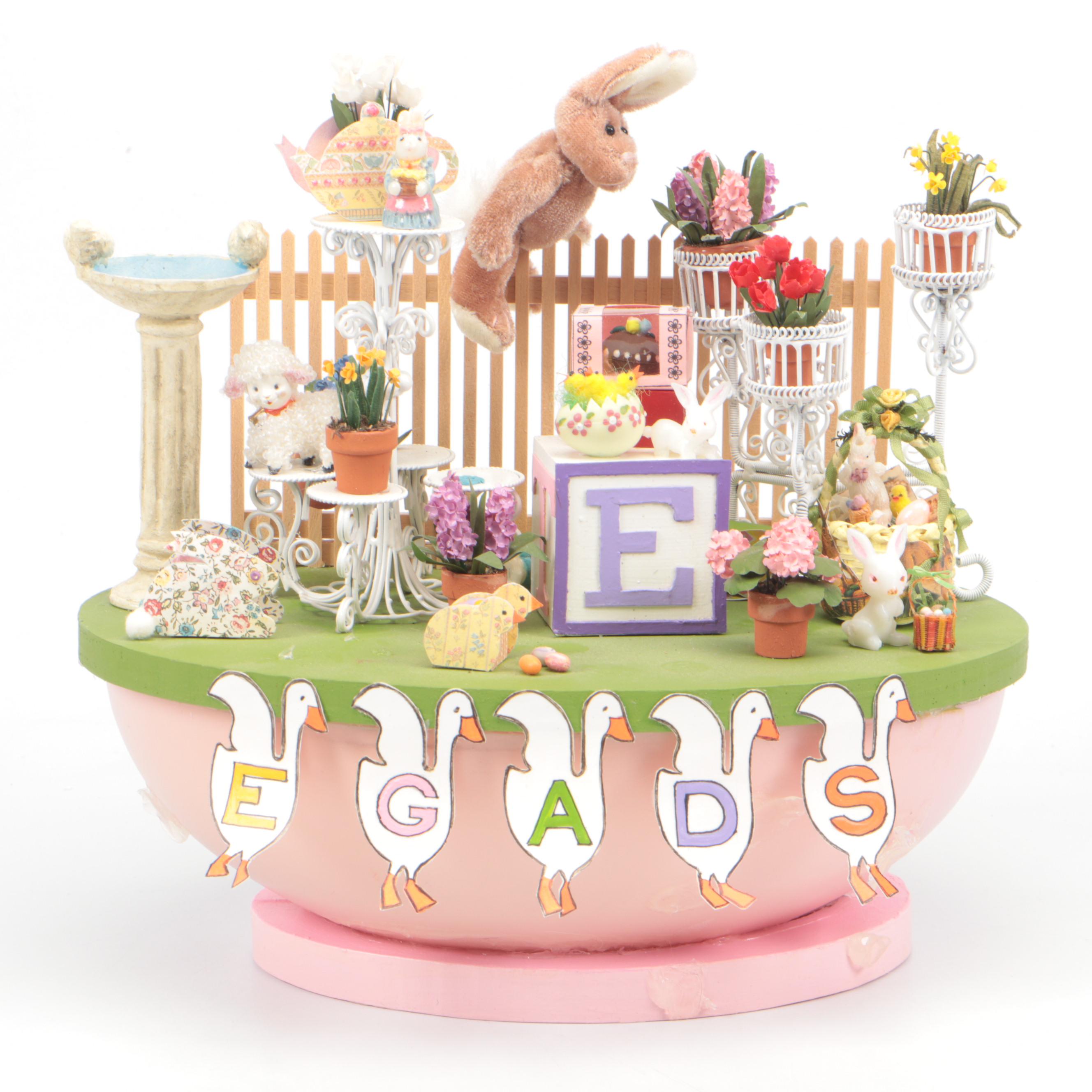 Resin and Papier-Mâché Easter Table Decoration