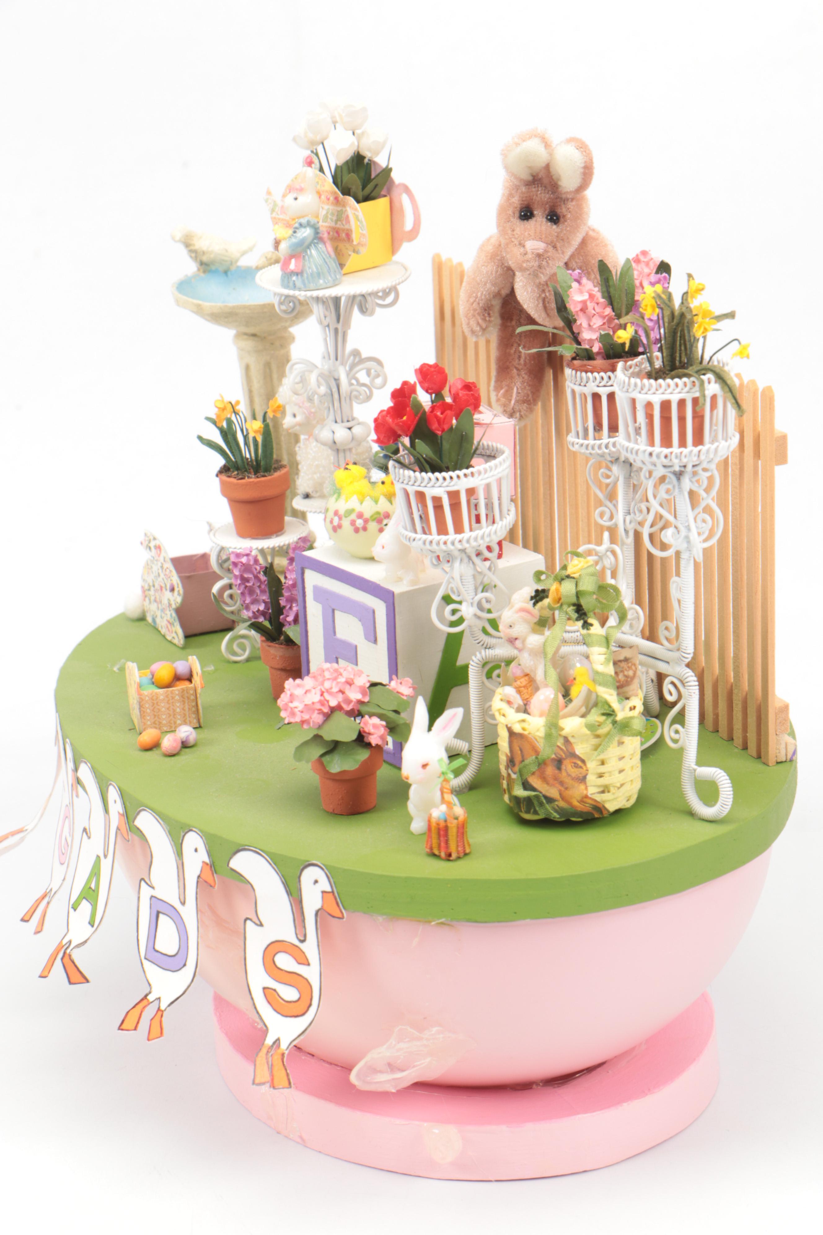 Resin and Papier-Mâché Easter Table Decoration