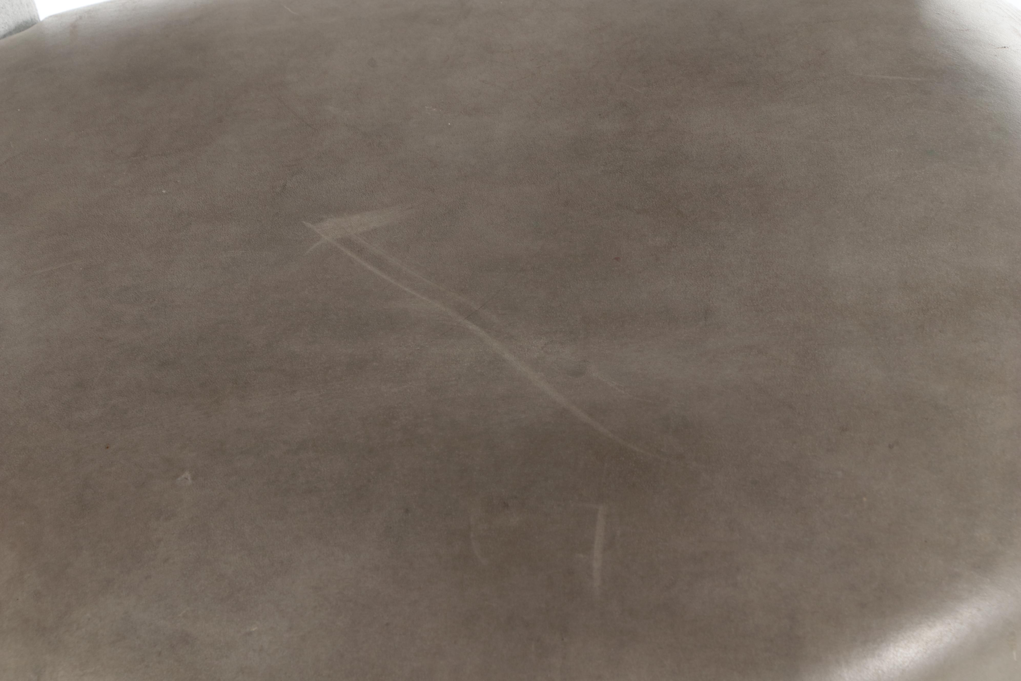 Two Pairs of Frontgate Cerused Hardwood and Leather Swivel Bar Stools