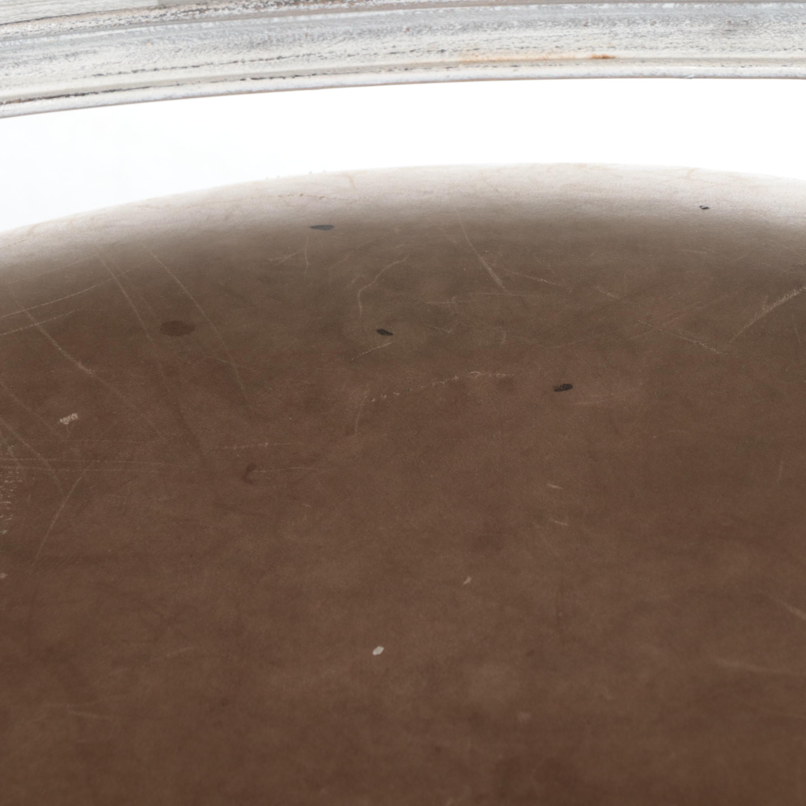 Two Pairs of Frontgate Cerused Hardwood and Leather Swivel Bar Stools