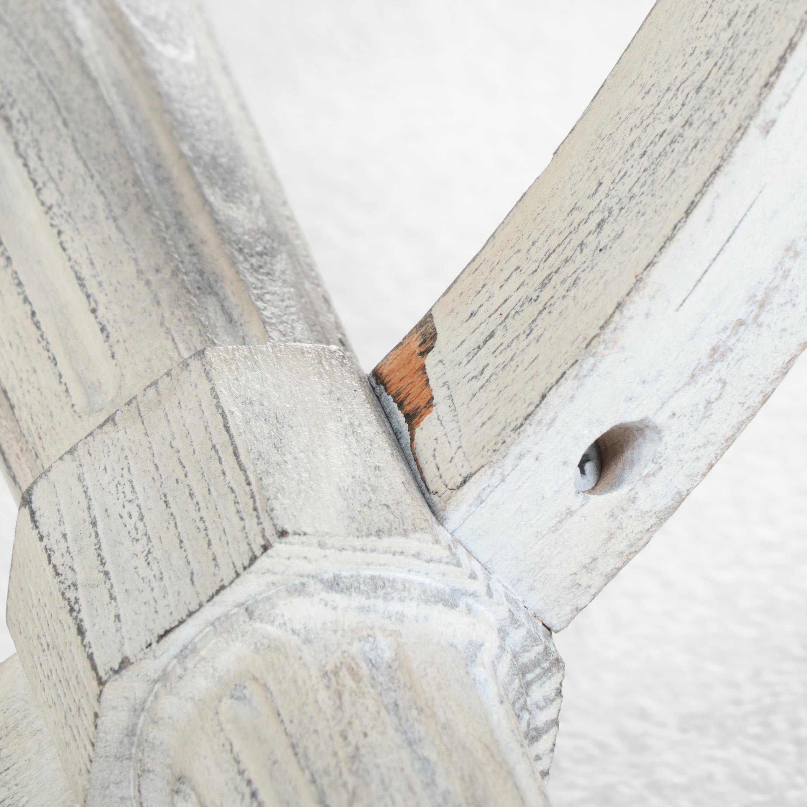 Two Pairs of Frontgate Cerused Hardwood and Leather Swivel Bar Stools