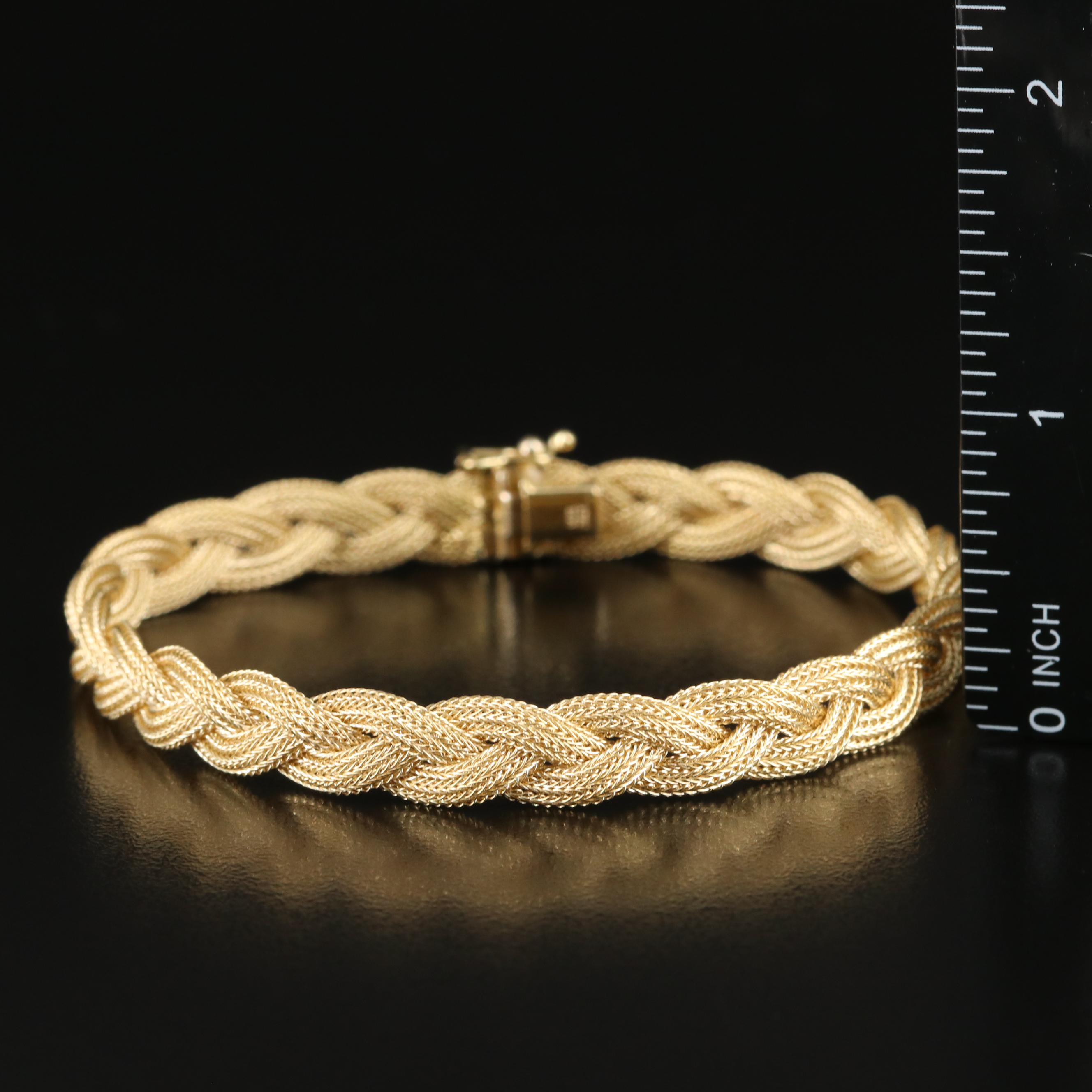 14K Braided Mesh Bracelet