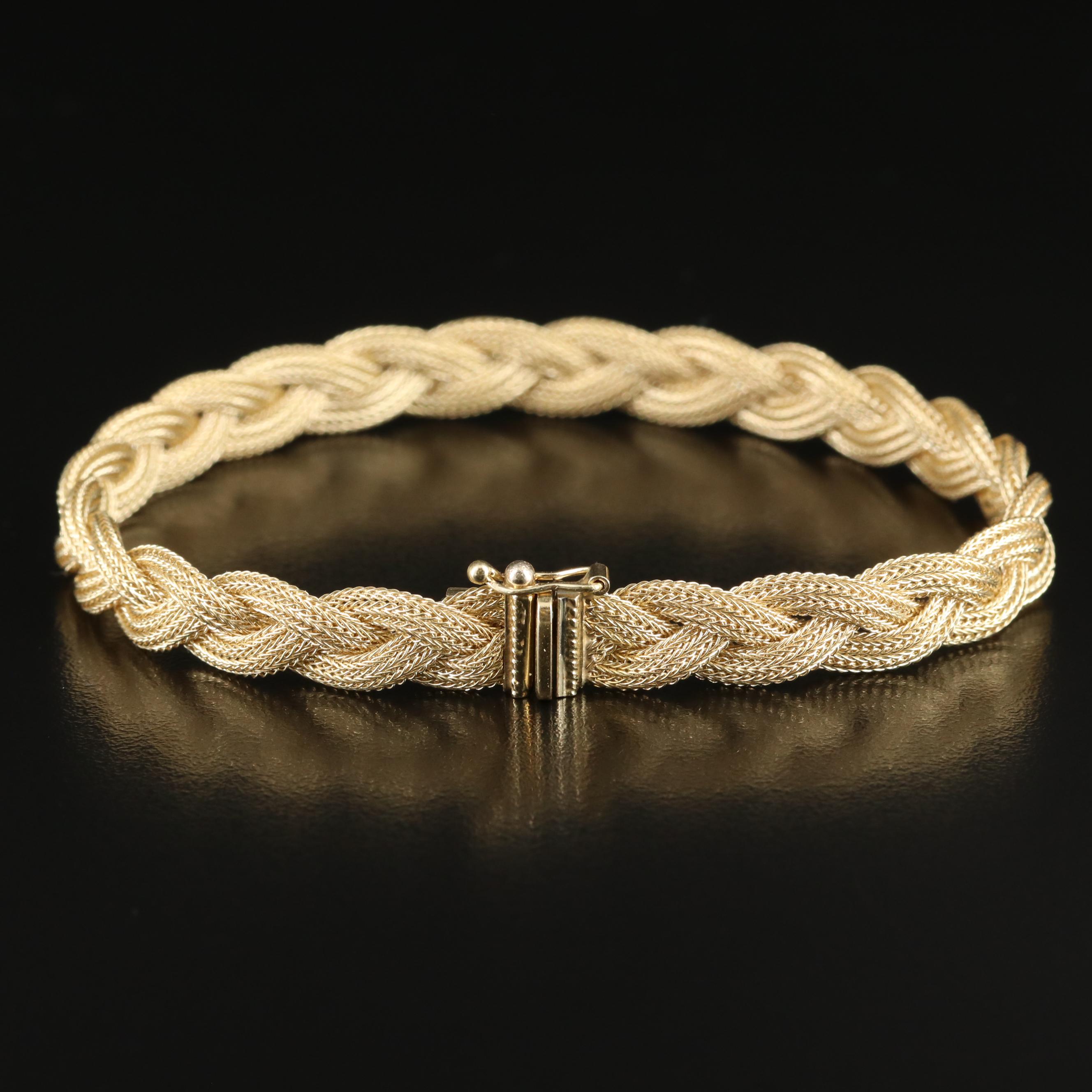 14K Braided Mesh Bracelet