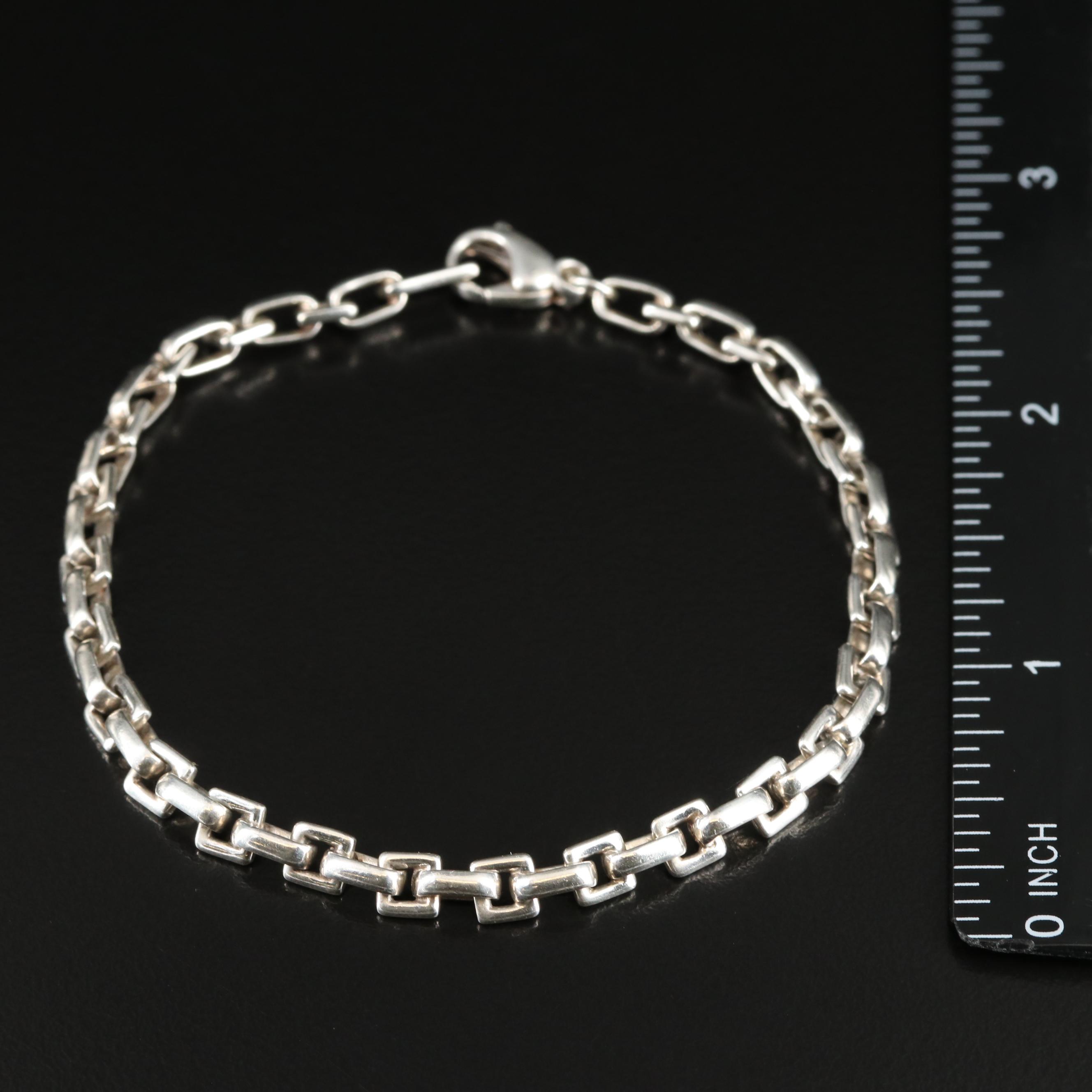 Tiffany & Co Sterling Square Link Bracelet, Italy