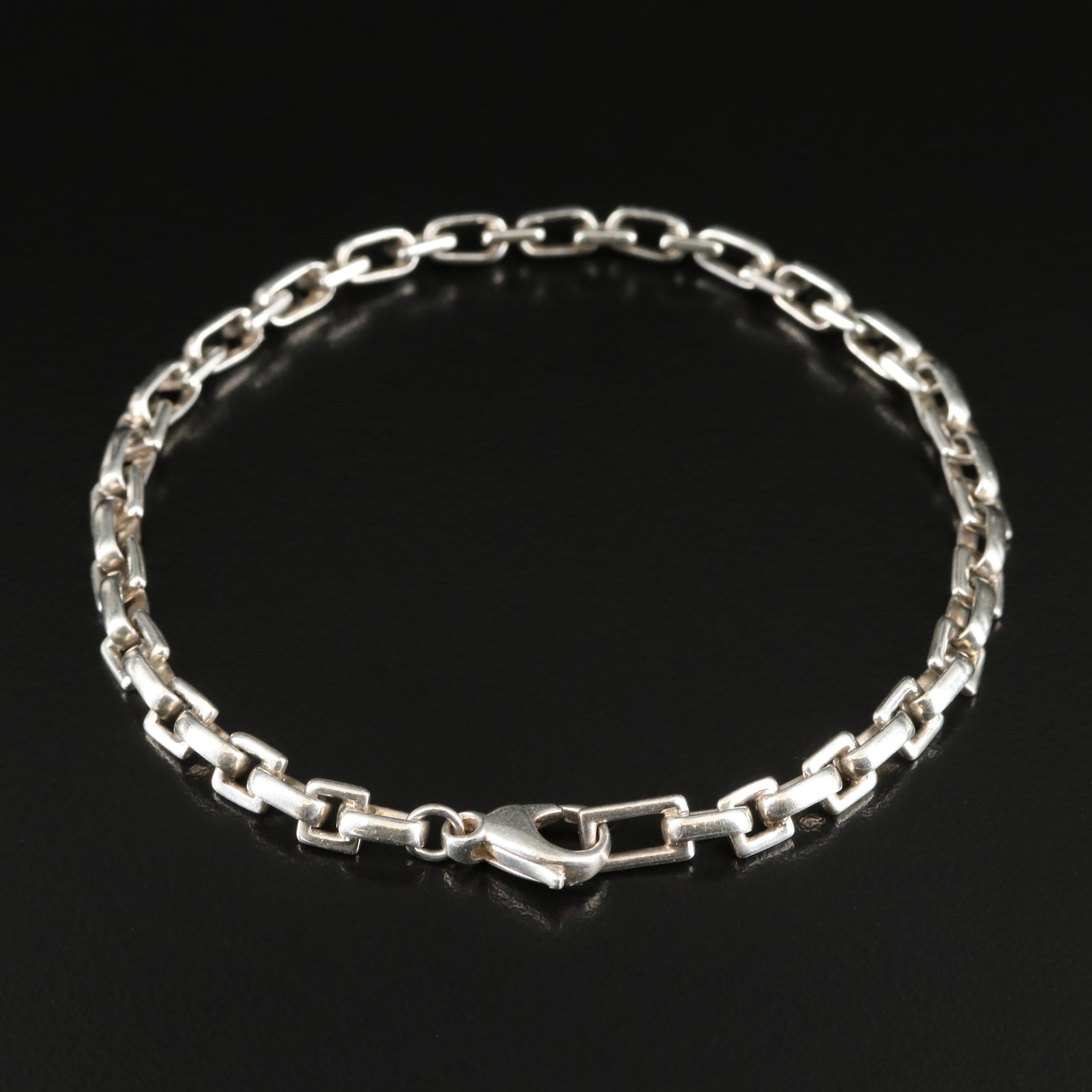 Tiffany & Co Sterling Square Link Bracelet, Italy