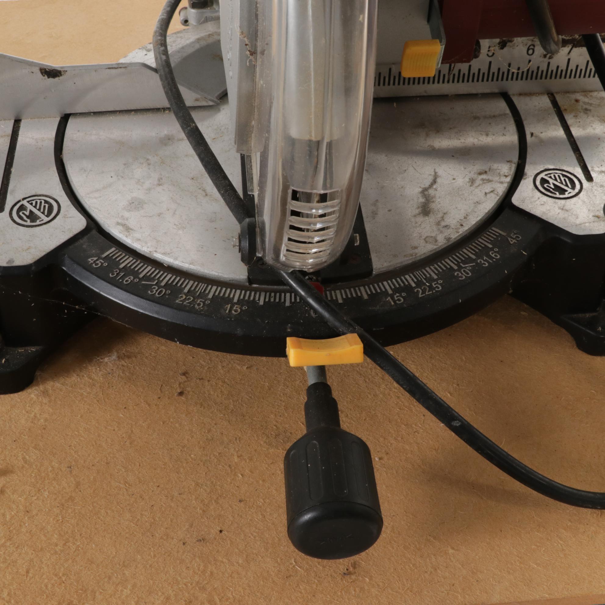 Chicago Electric 10" Compound Miter Saw on Metal Framed Work Table