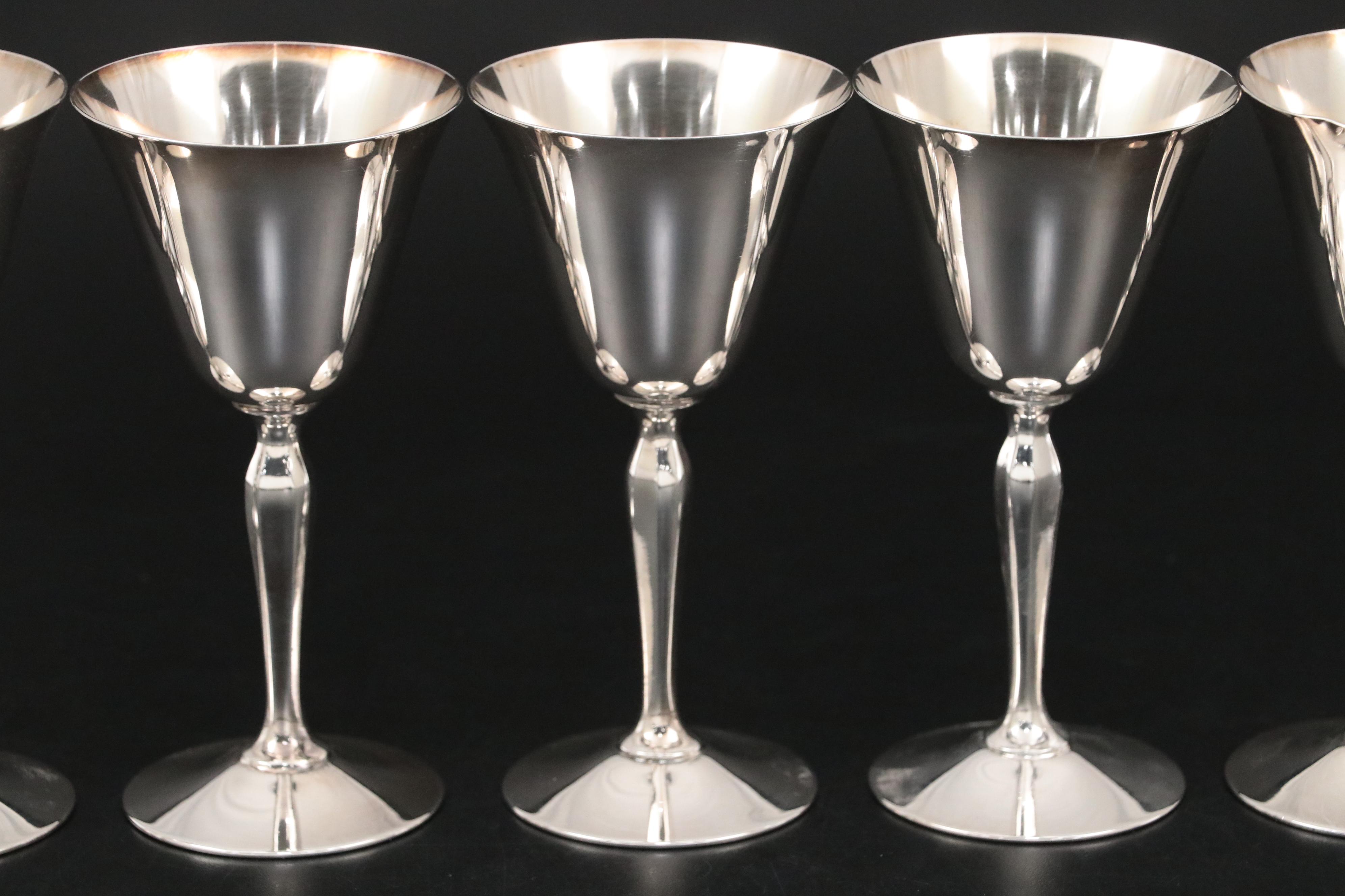 Reed & Barton Silver Plate Pitcher with Homan Mfg. Co. Stemware and Tray