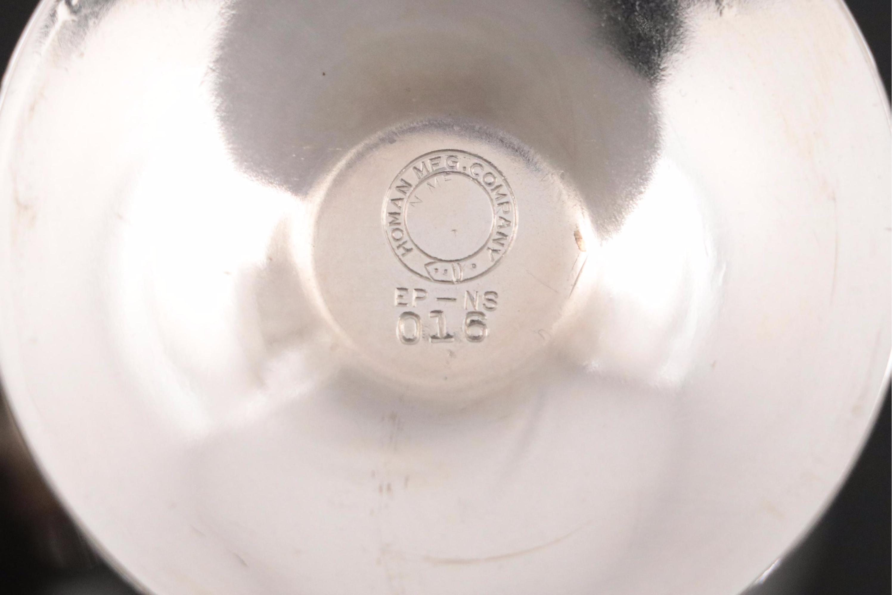 Reed & Barton Silver Plate Pitcher with Homan Mfg. Co. Stemware and Tray