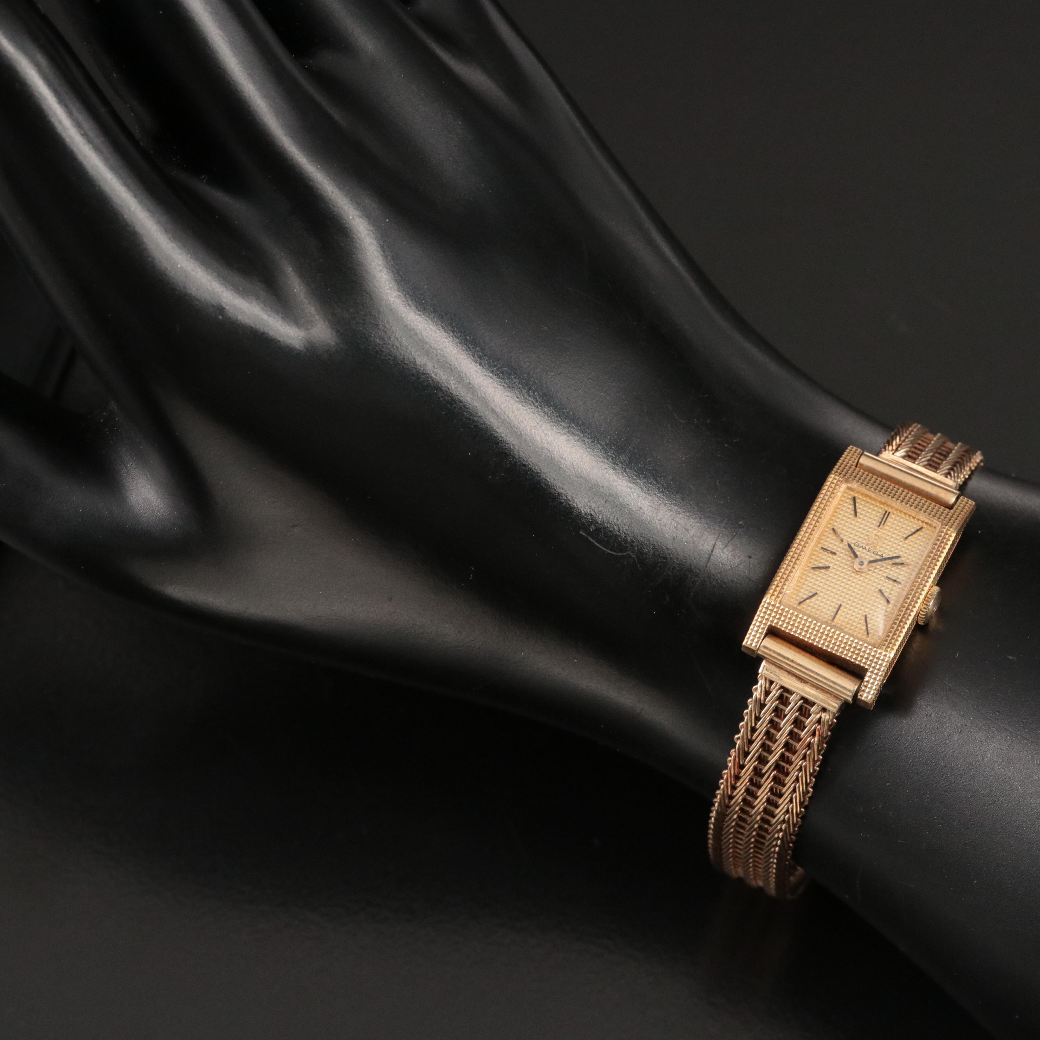 Vintage Omega Stem Wind 18K Watch with Custom 14K Band