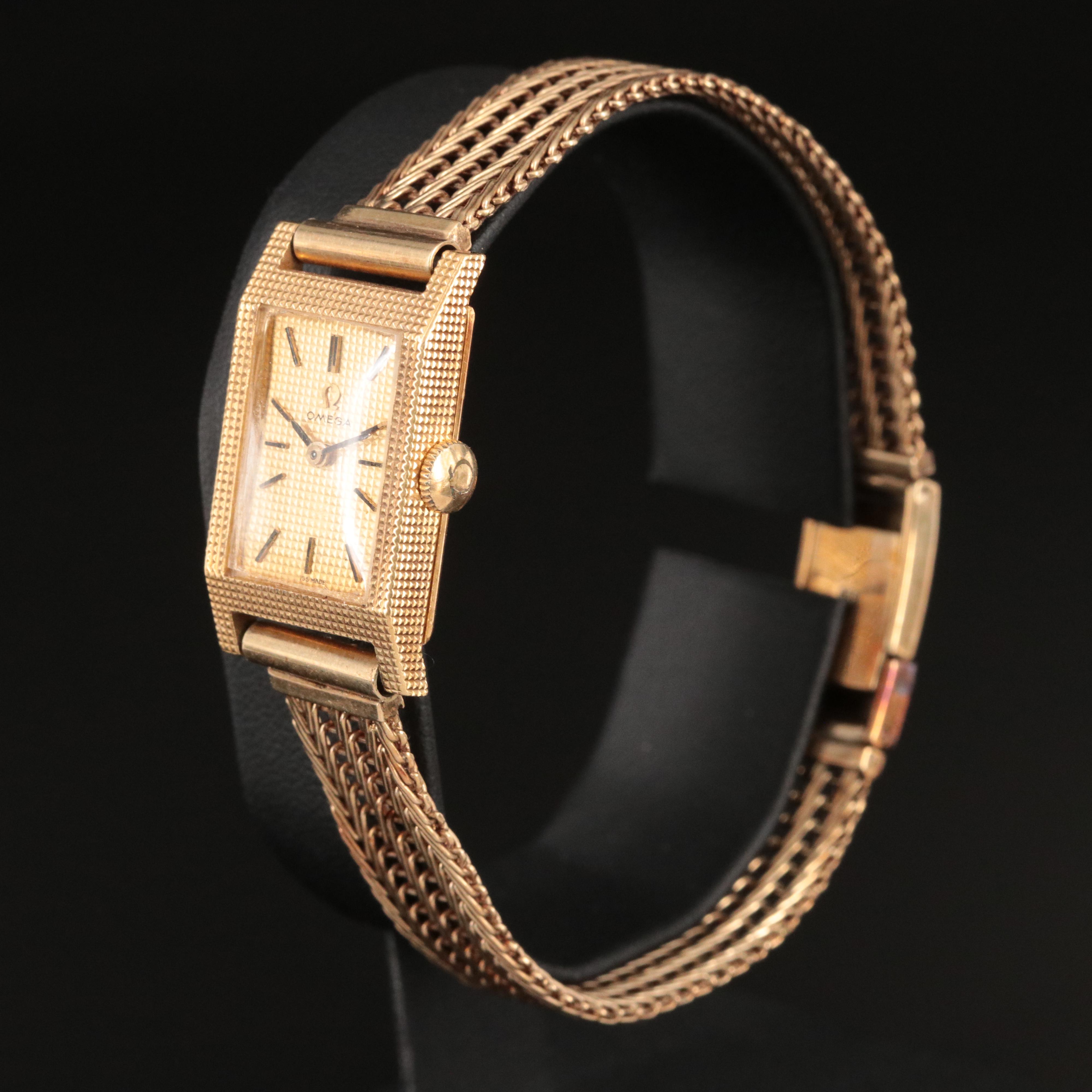 Vintage Omega Stem Wind 18K Watch with Custom 14K Band