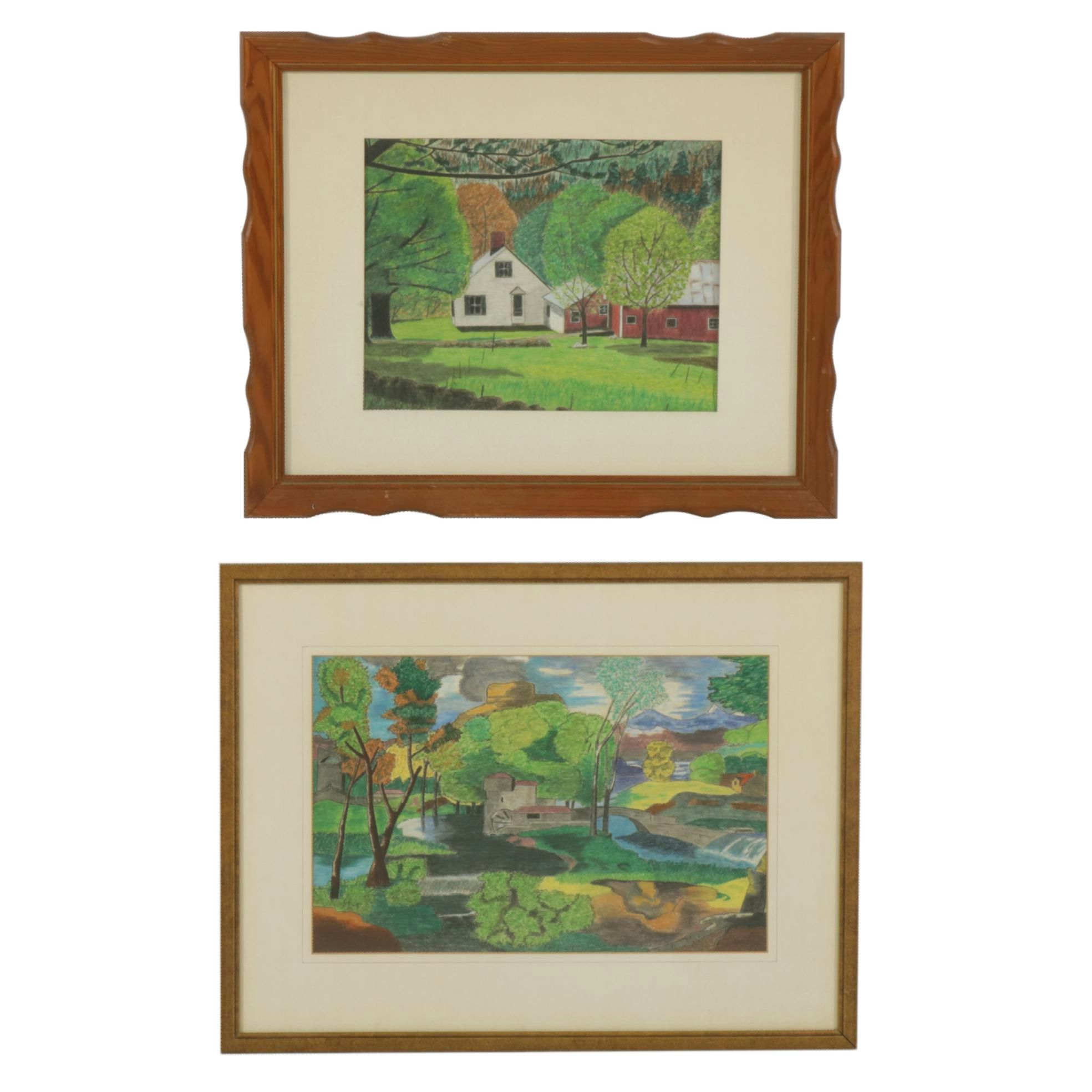 Colored Pencil Landscape Drawings