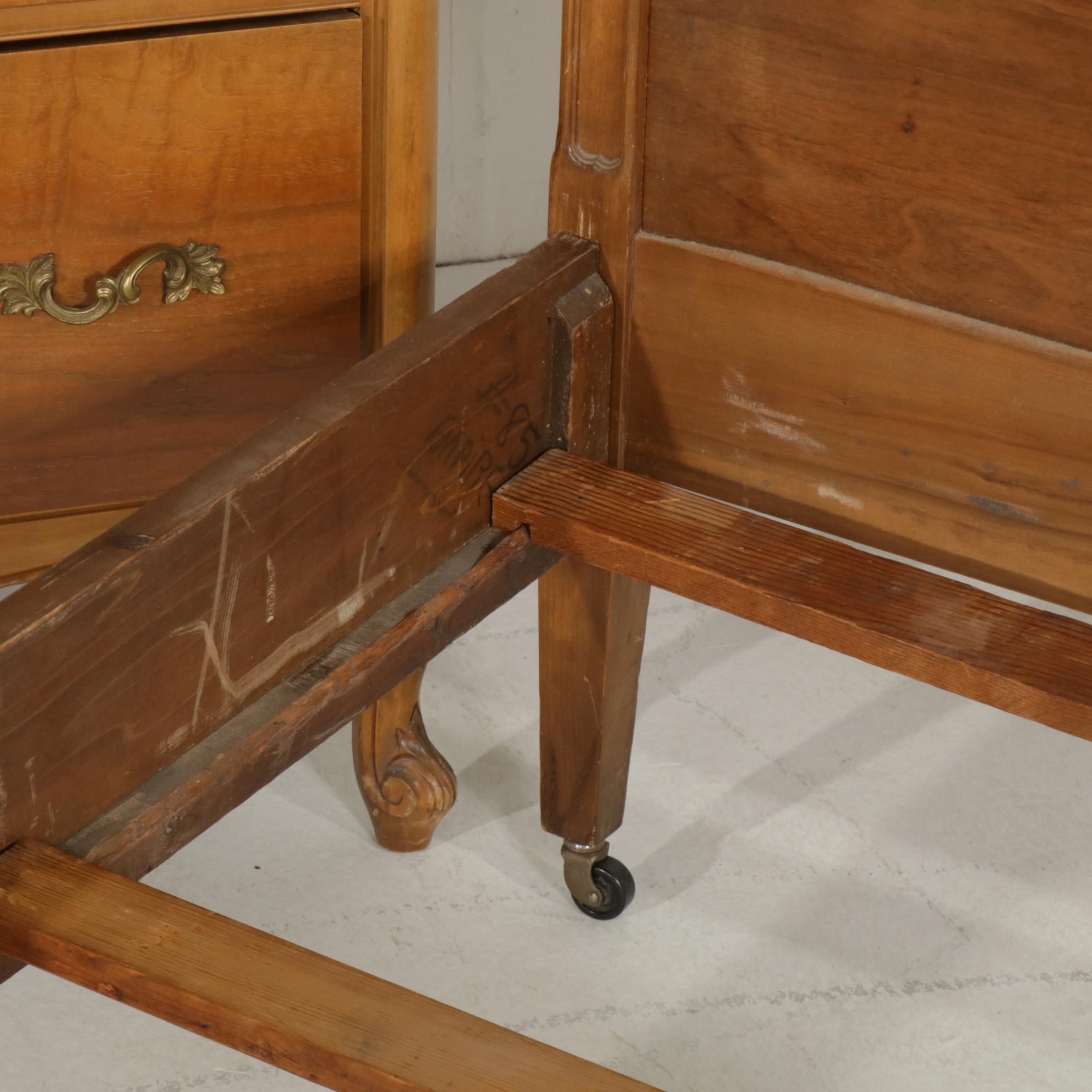 Empire Case Goods Louis XV Style Walnut Bedroom Suite, Early to Mid 20th Century