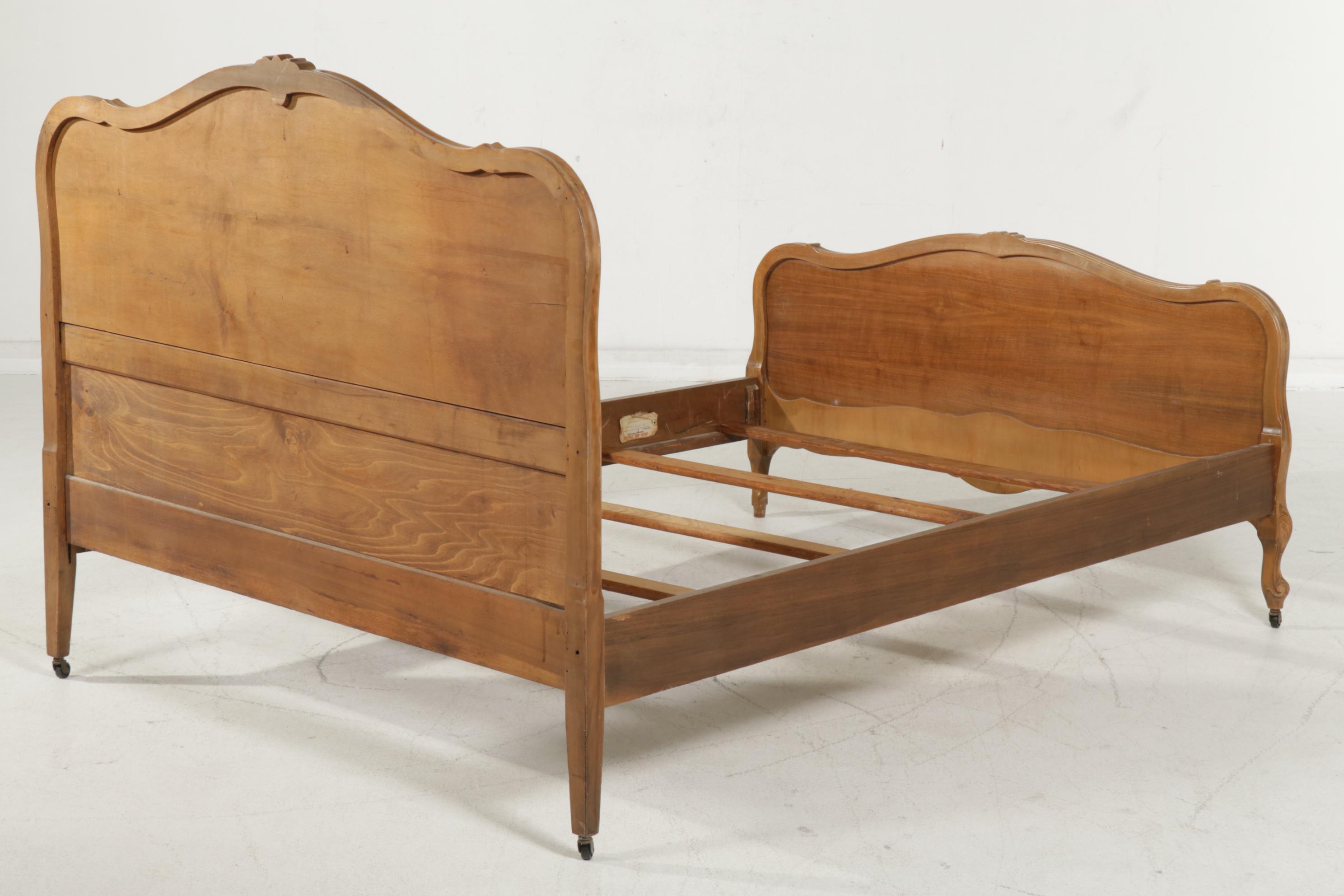 Empire Case Goods Louis XV Style Walnut Bedroom Suite, Early to Mid 20th Century