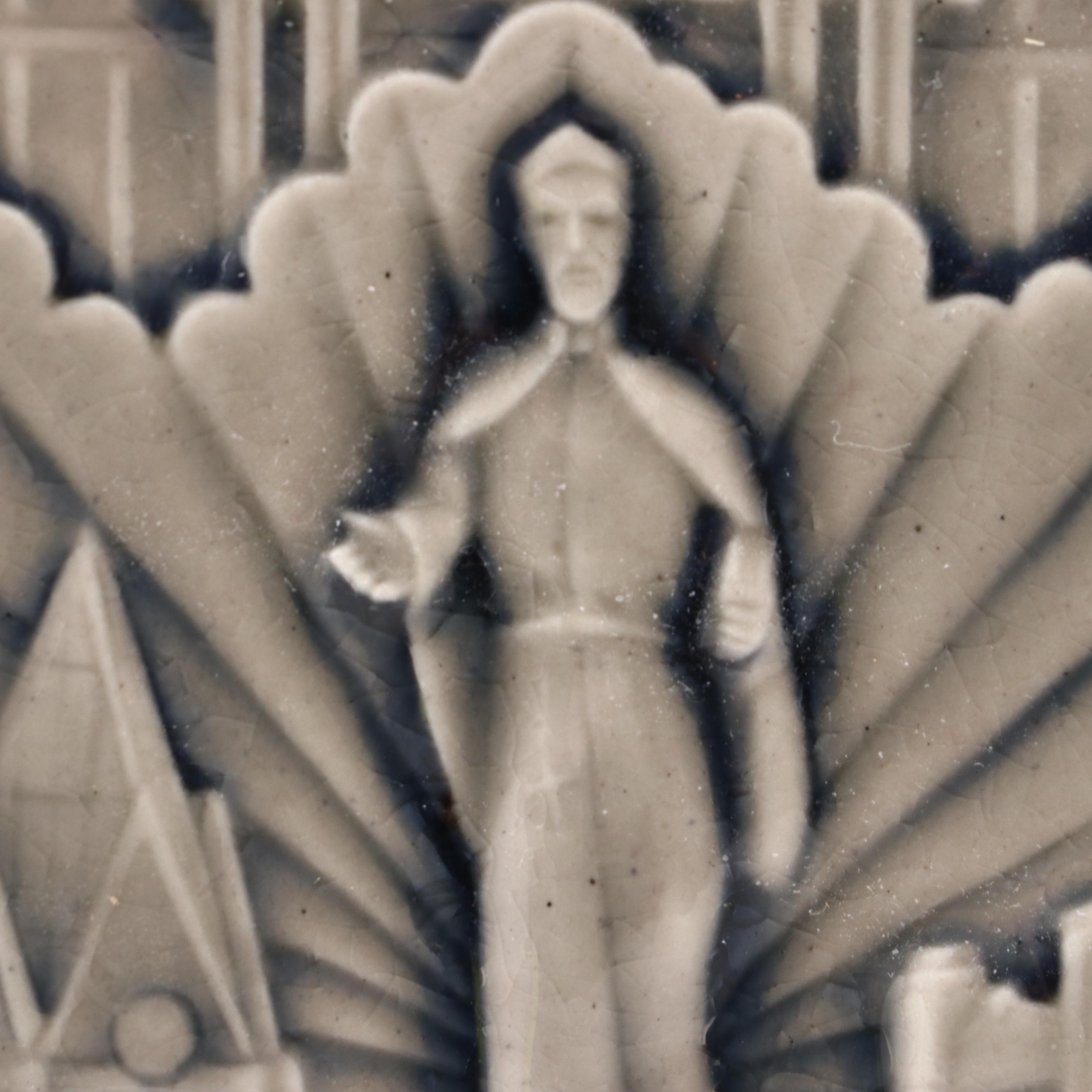 Rookwood Pottery "Together for Others" Xavier University Tile with Bird Ornament