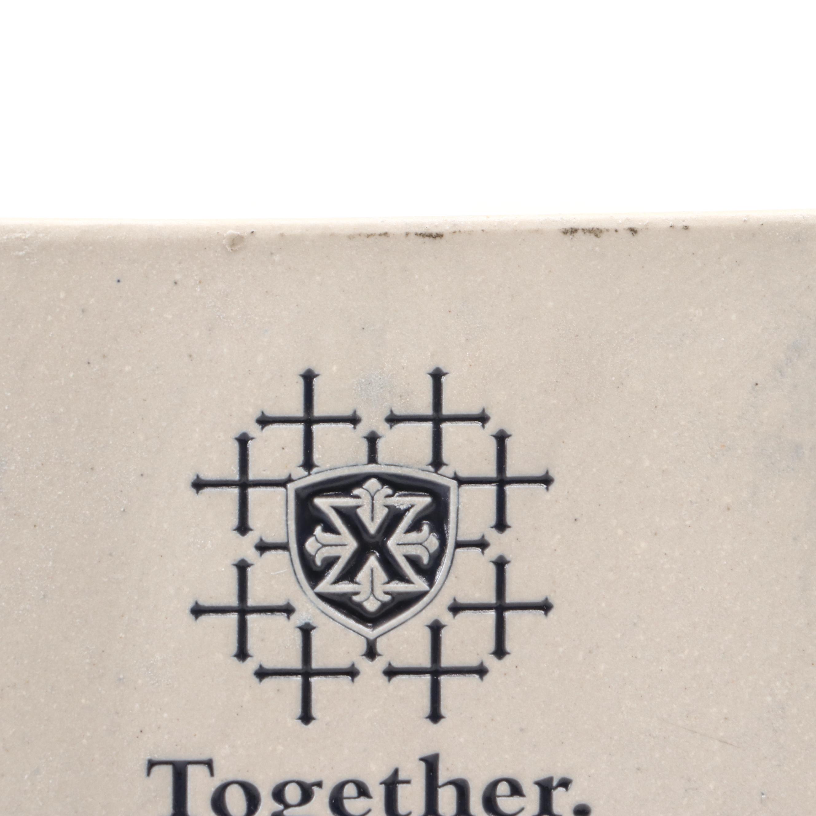Rookwood Pottery "Together for Others" Xavier University Tile with Bird Ornament