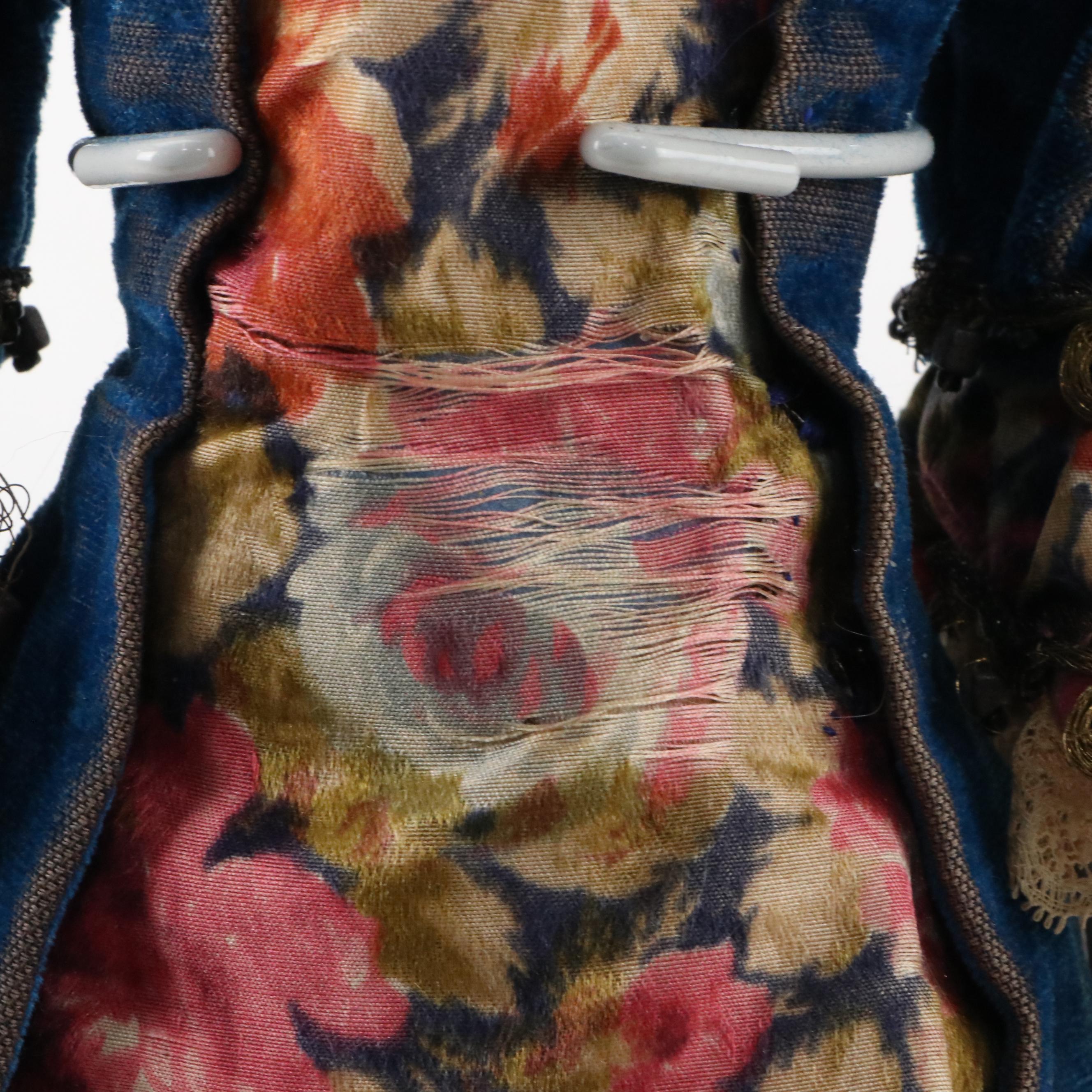 Kling German Tinted Parian with Molded Café au Lait Hair Doll with Pierced Ears