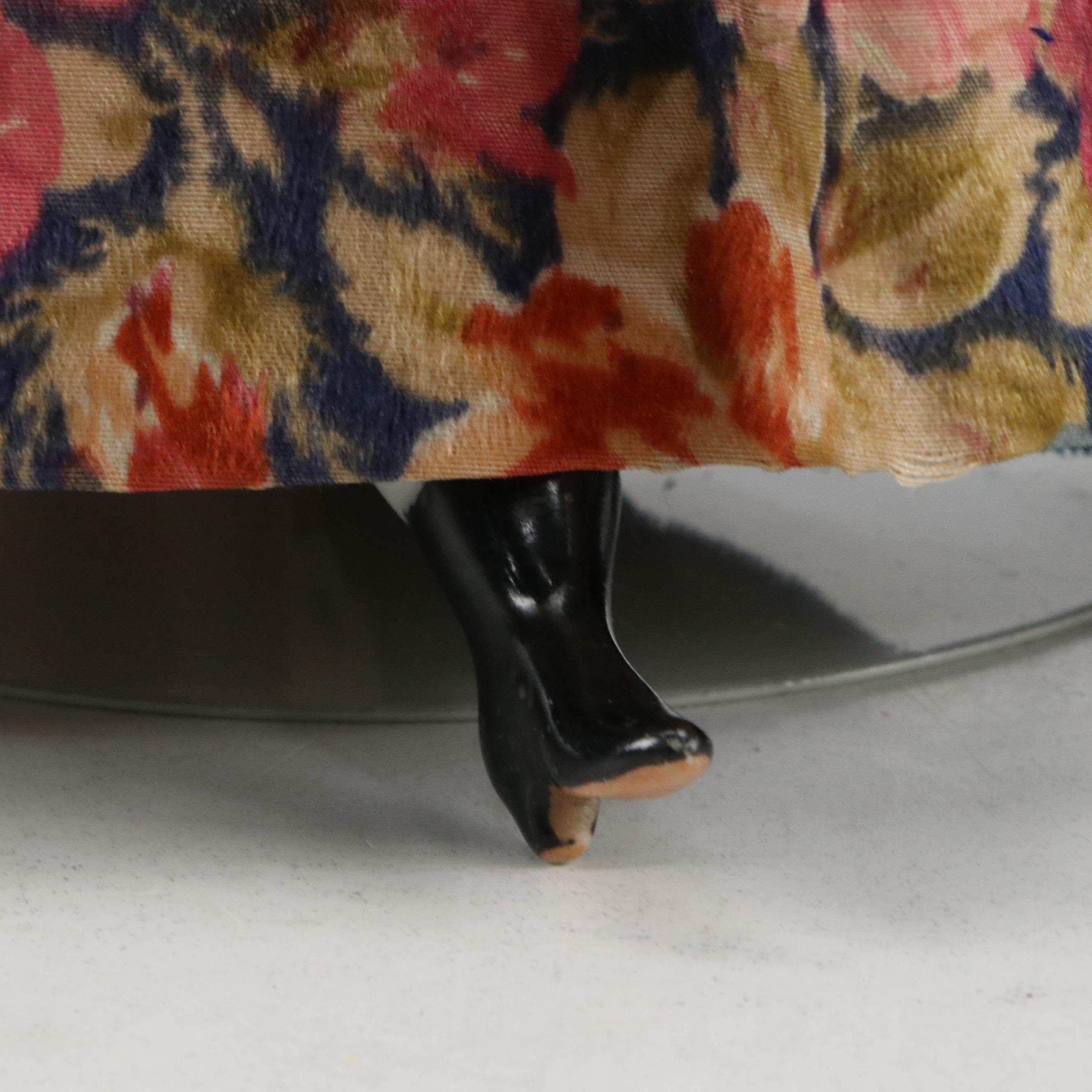 Kling German Tinted Parian with Molded Café au Lait Hair Doll with Pierced Ears