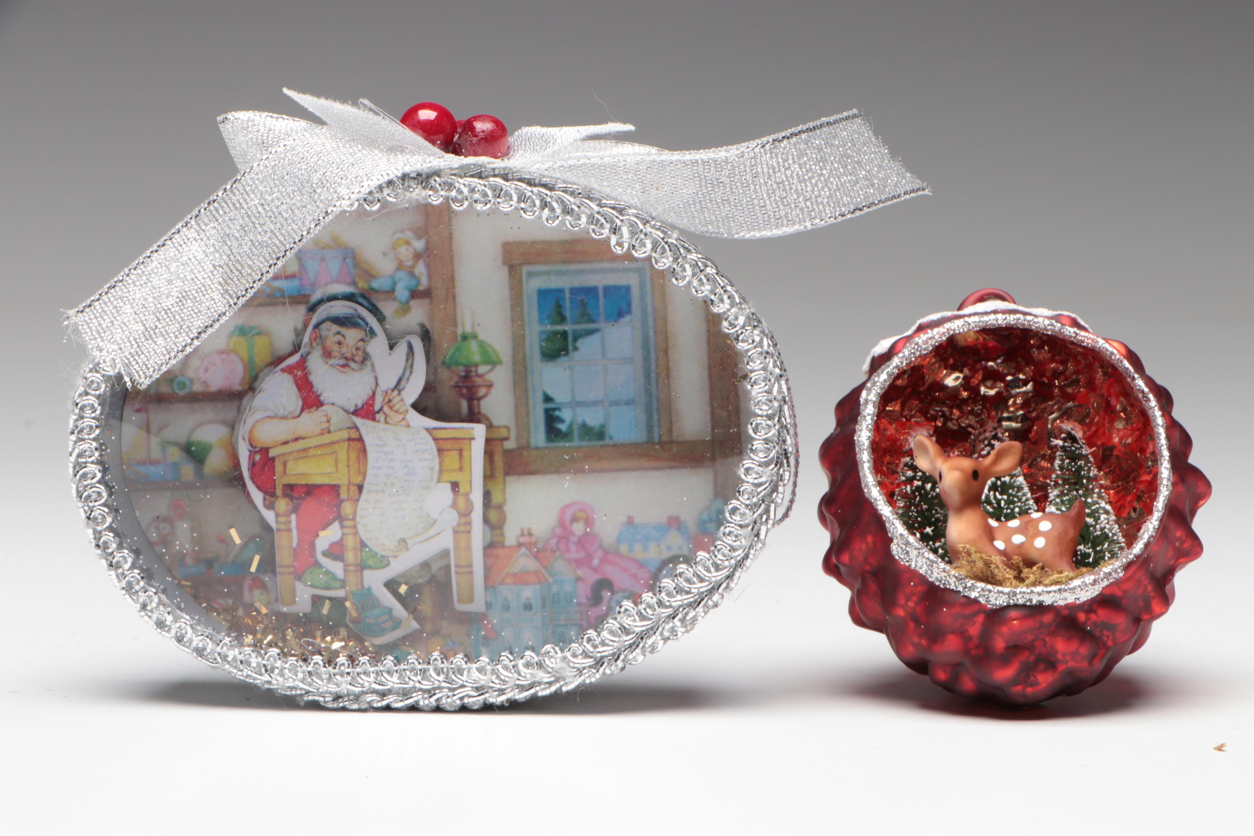 Plush Snowman Figure, Santa and Christmas Tree Displays, Ornaments and More