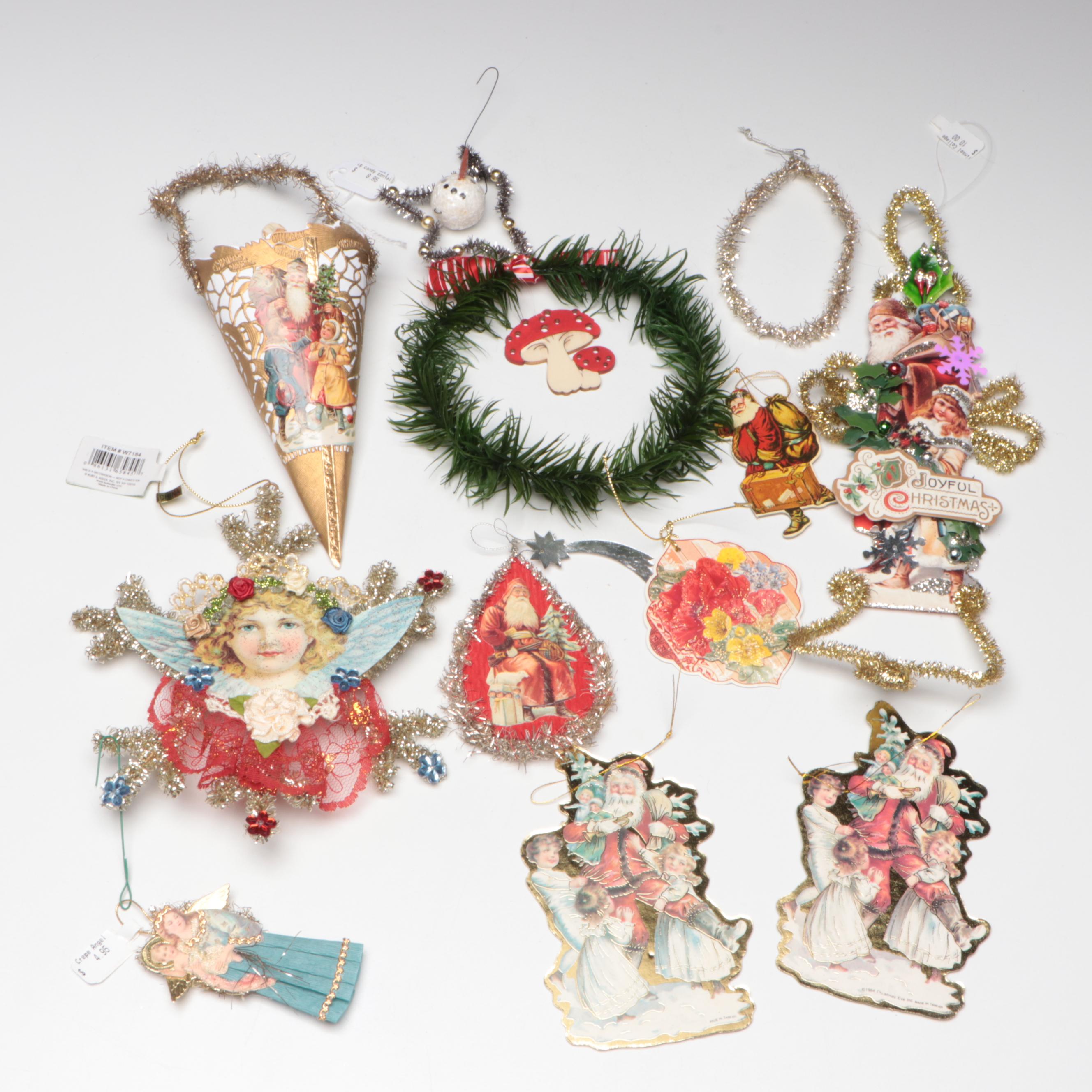 Plush Snowman Figure, Santa and Christmas Tree Displays, Ornaments and More