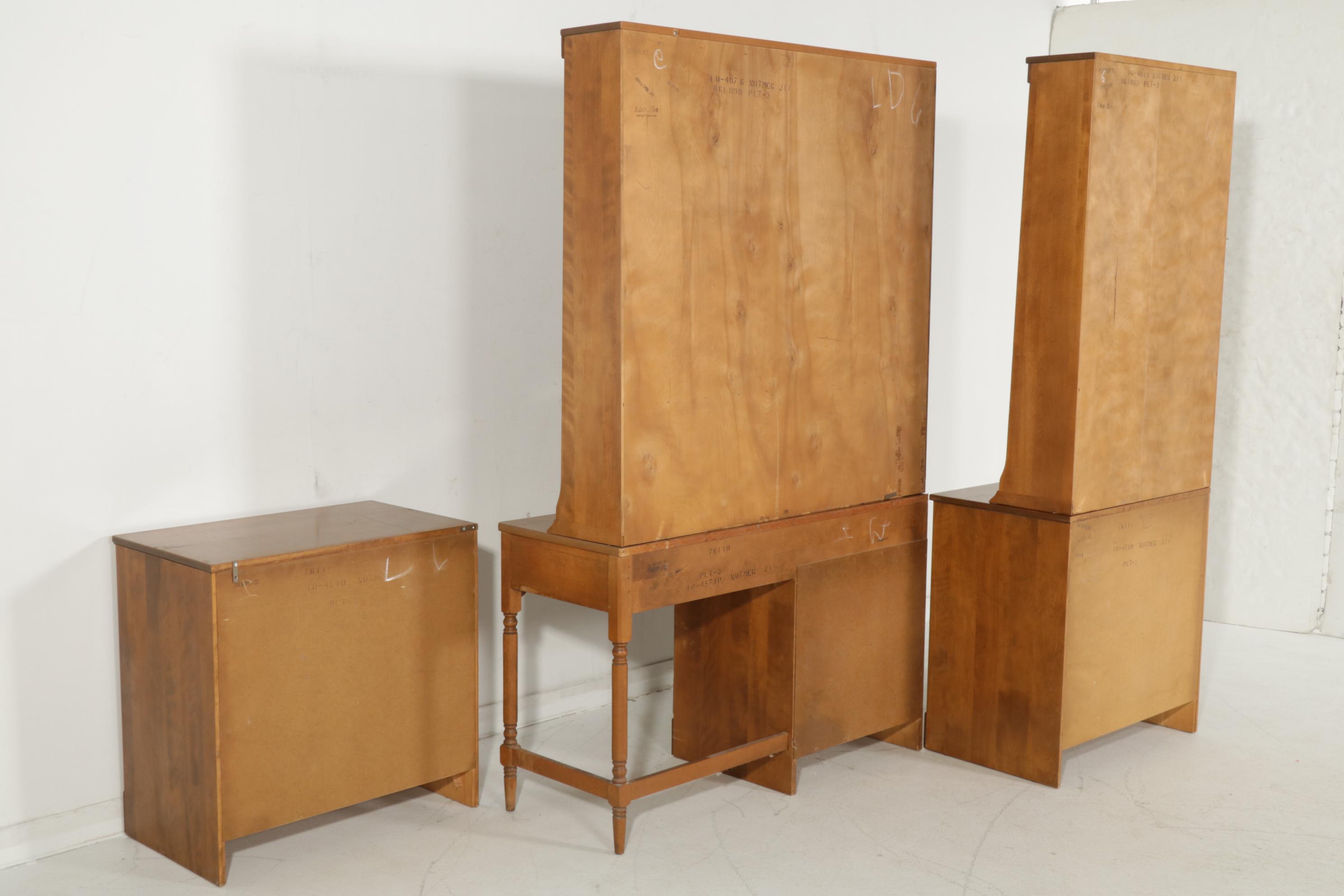 Ethan Allen "American Traditional" Maple Bed, Chests and Bookcases